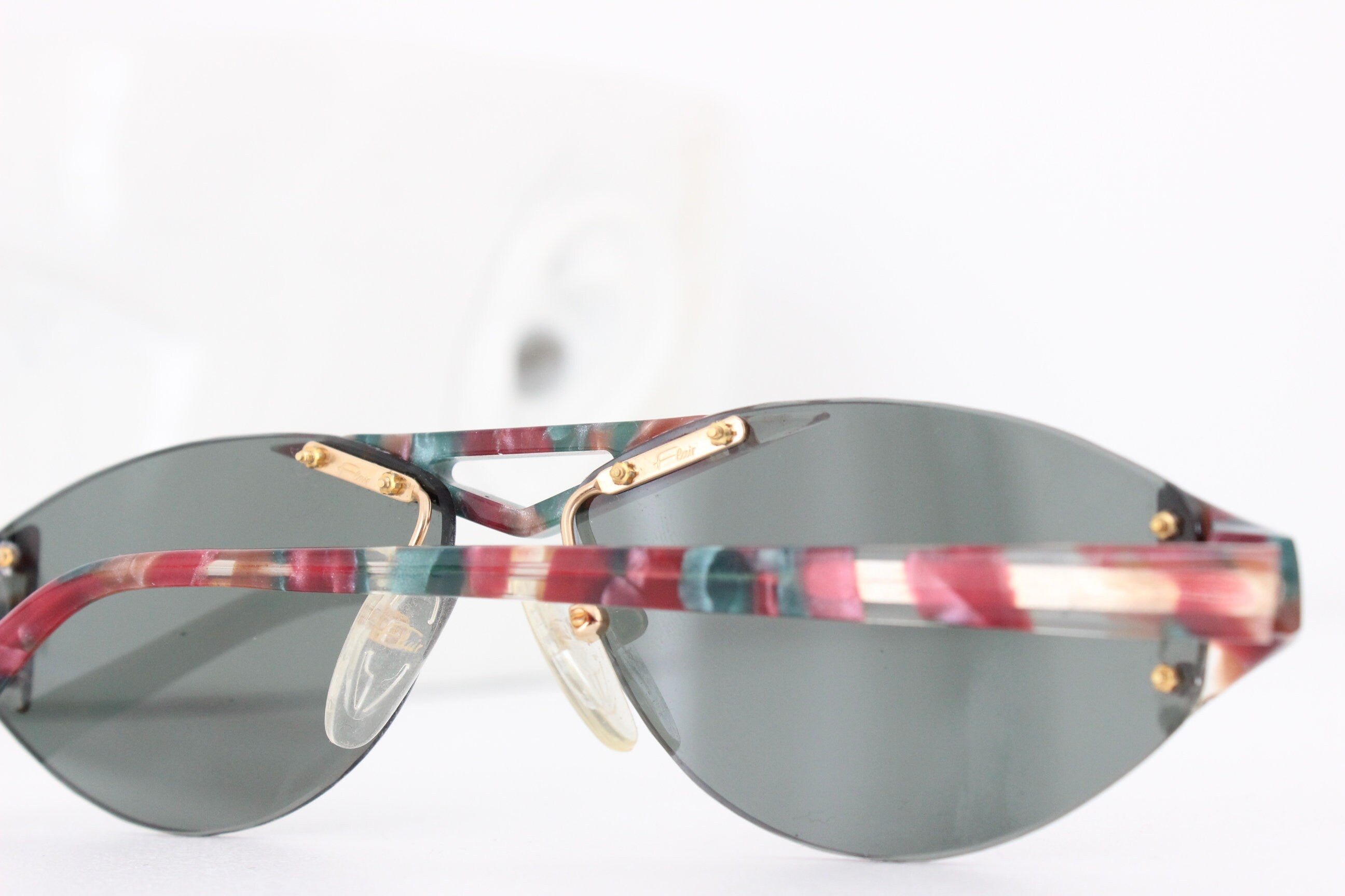 80s "Flair" Germany Mottled Resin Art Sunglasses