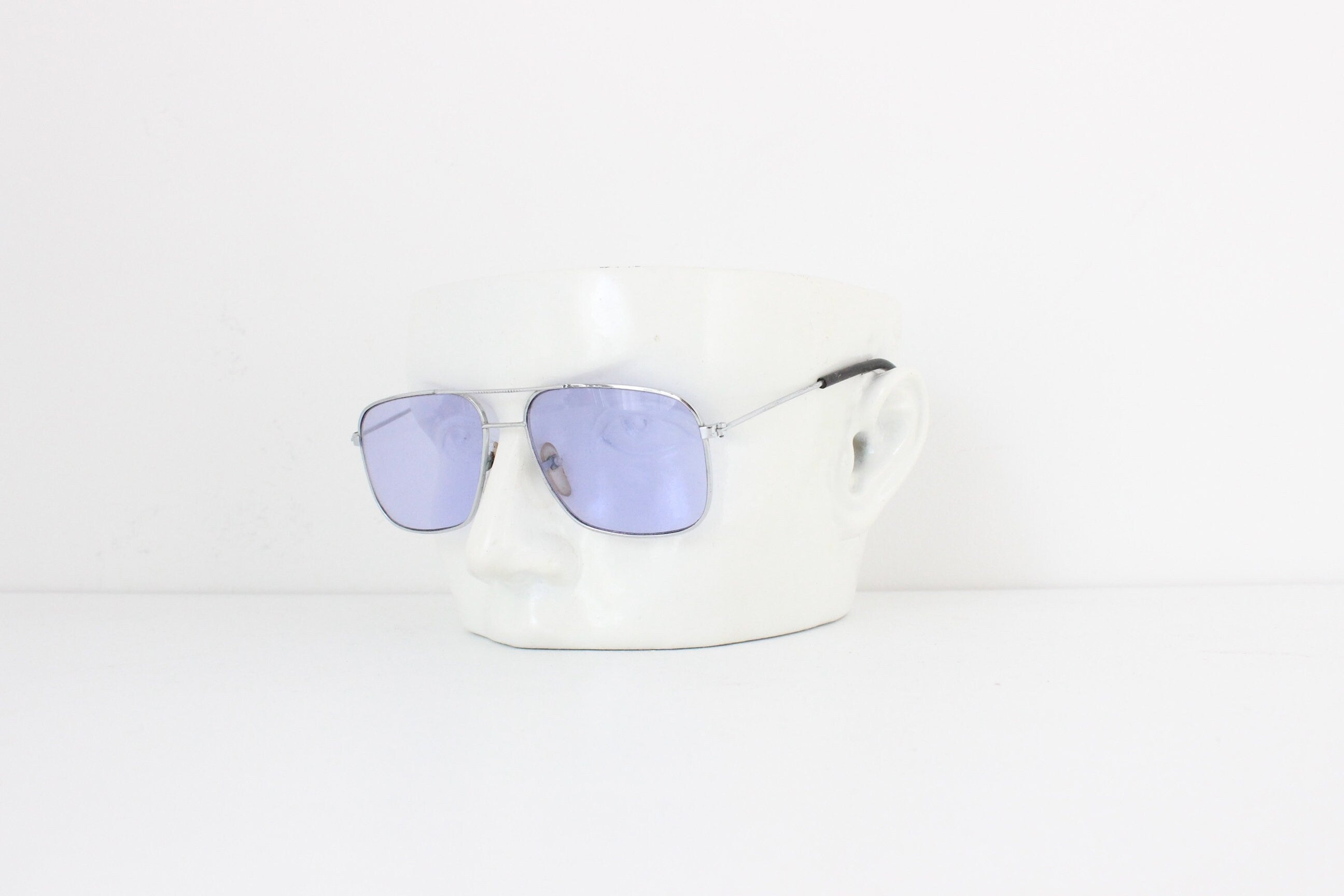 80s Blue Lens Unisex Aviator Sunglasses