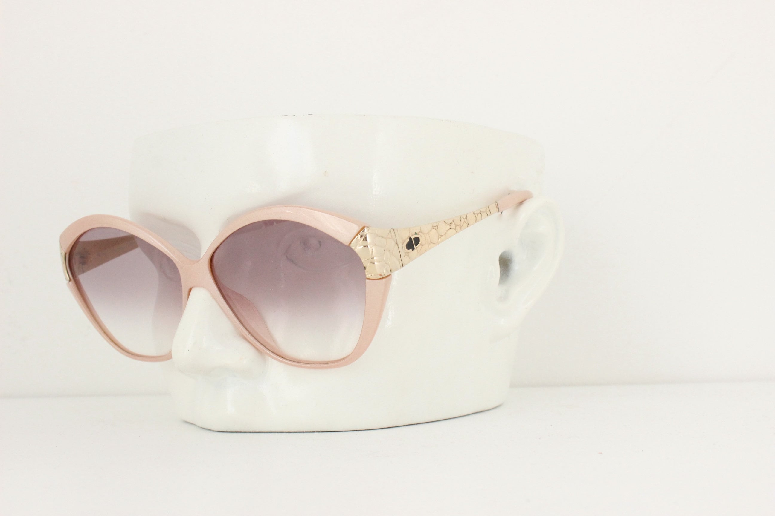 80s CHRISTIAN DIOR Pearlescent Pink Oversized Sunglasses