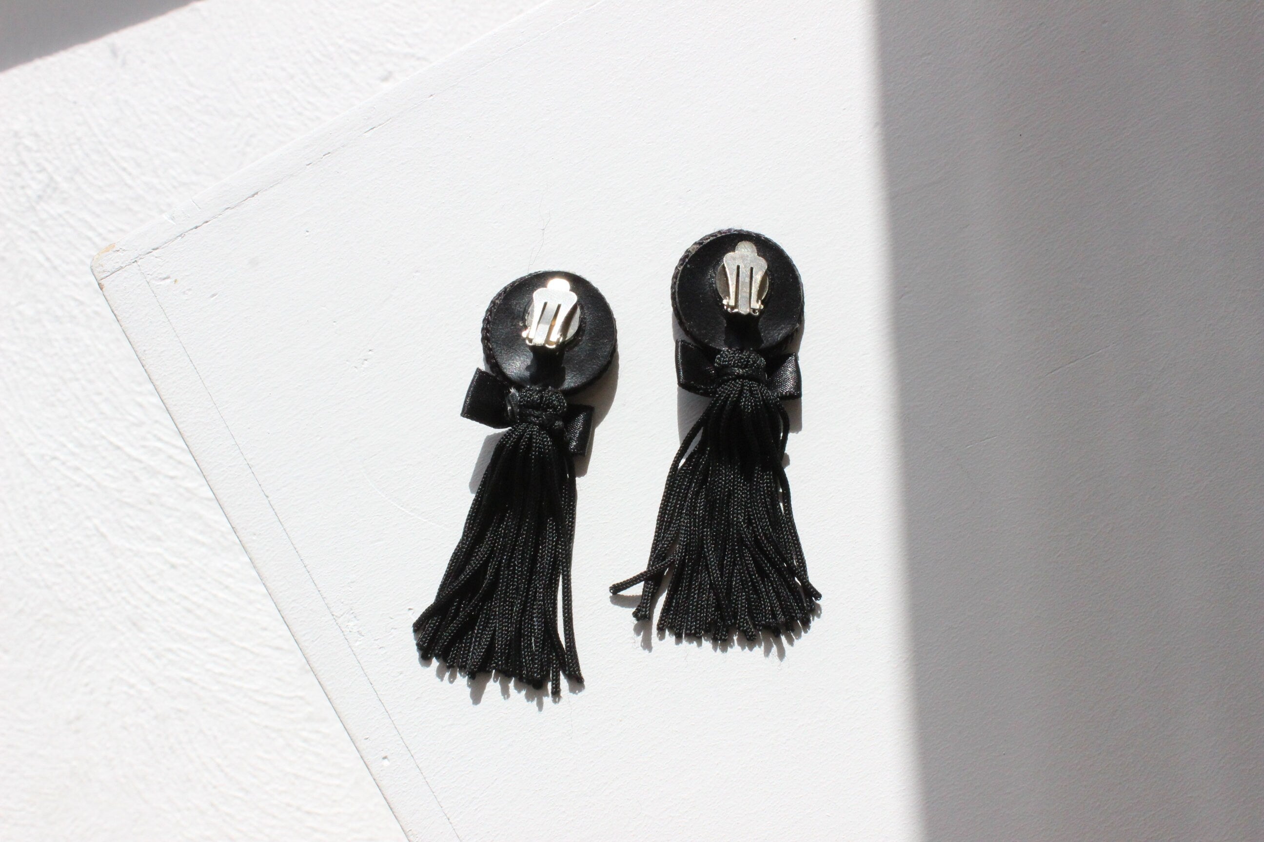 1980s Art Deco Tassel Clip On Earrings