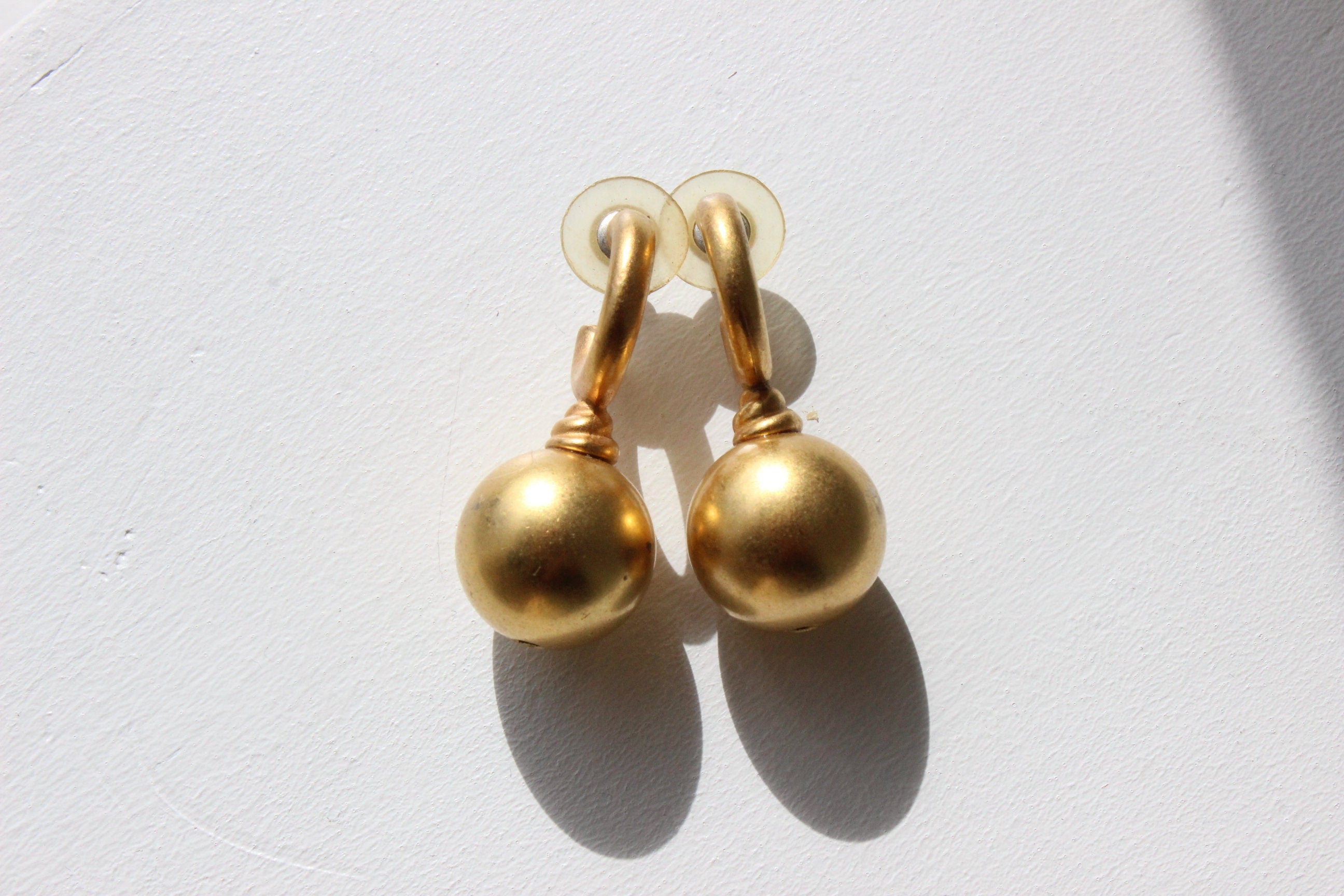 80s Baroque Matte Chunky Gold Hoops & Spheres