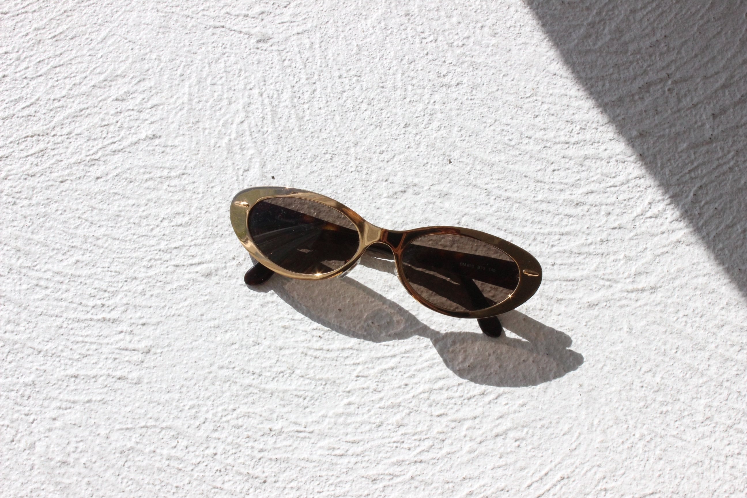 90s Blumarine Gold Metal Rounded Cat Eye Sunglasses