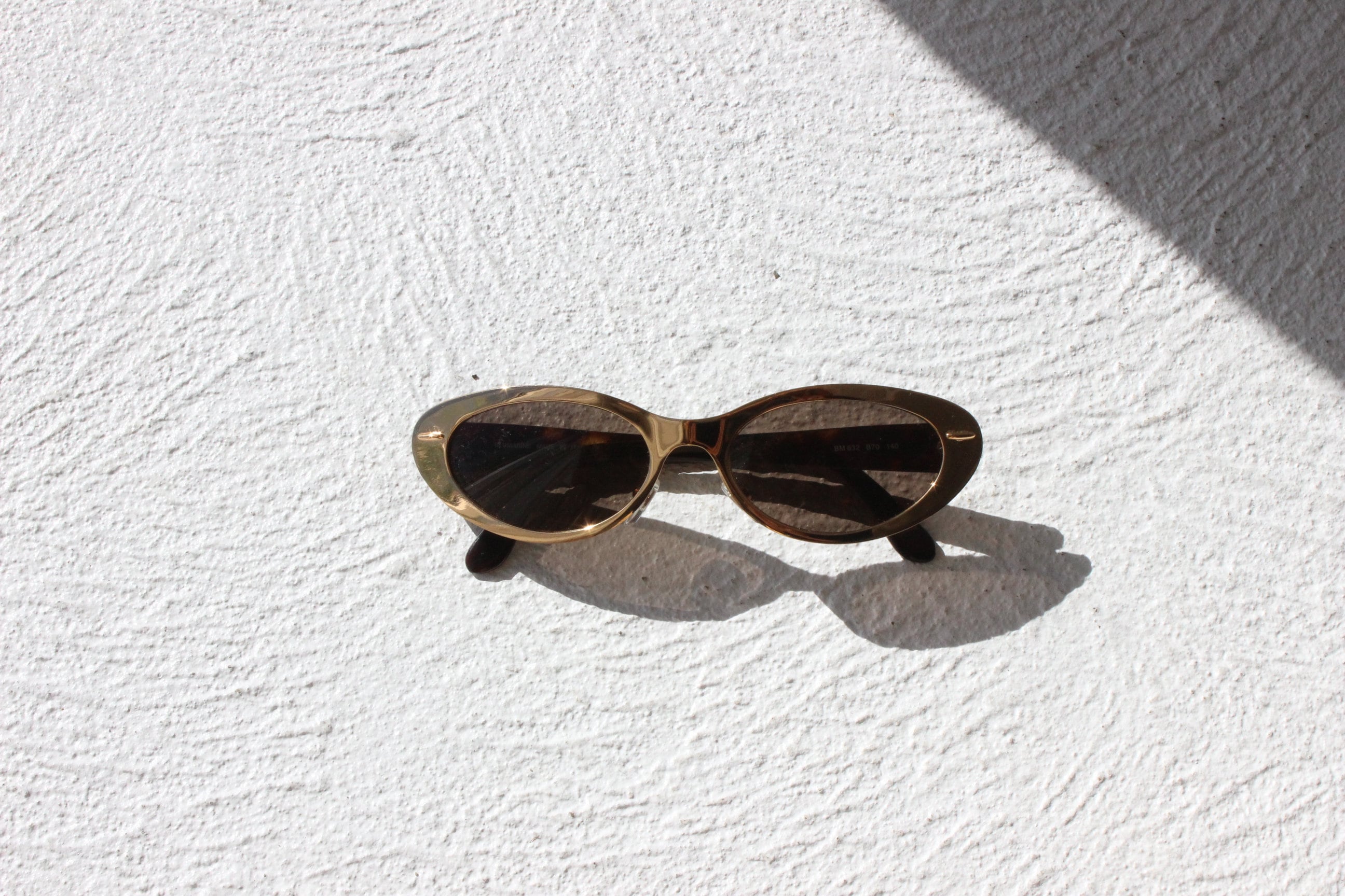 90s Blumarine Gold Metal Rounded Cat Eye Sunglasses