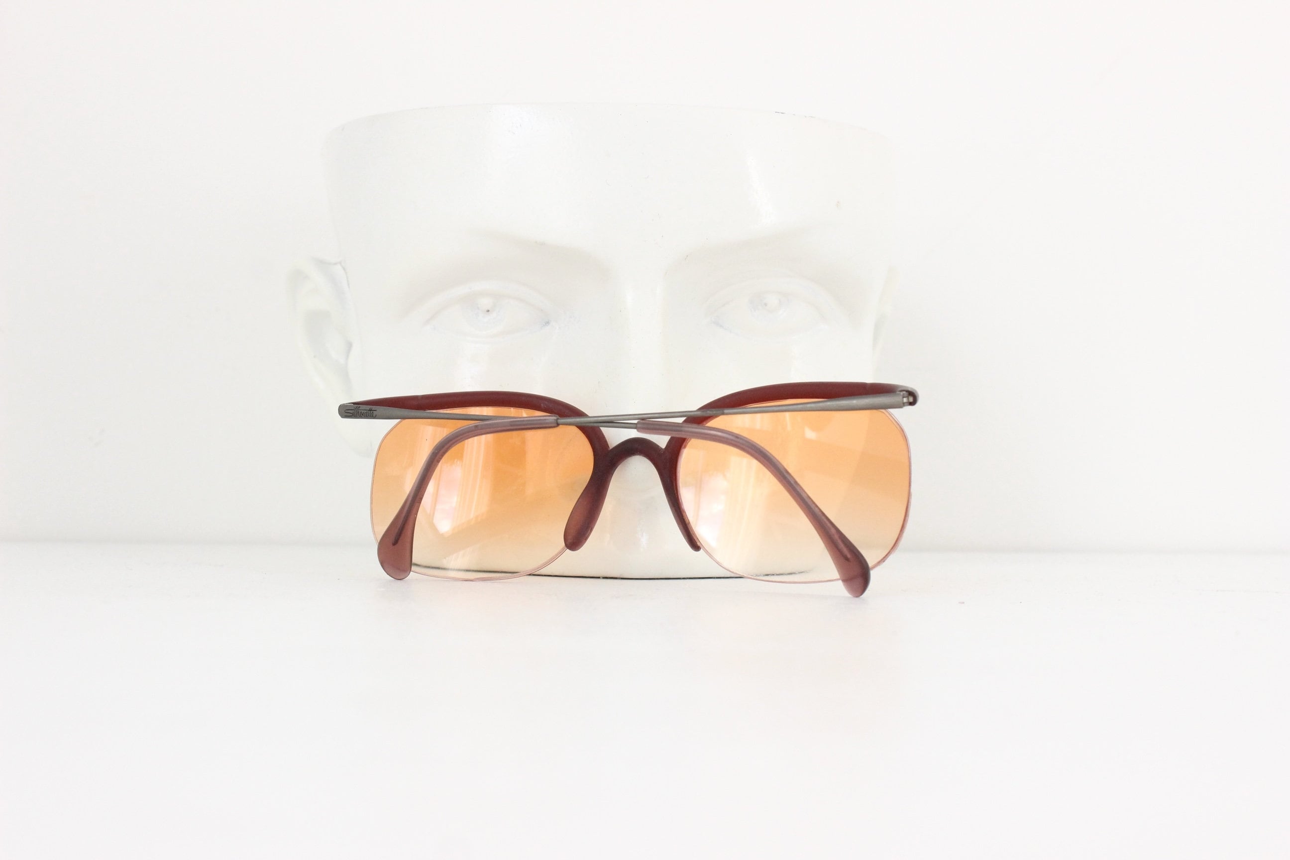 Funkiest 80s Iosa Ghini for Silhouette Amber Tinted Tubular Aviators