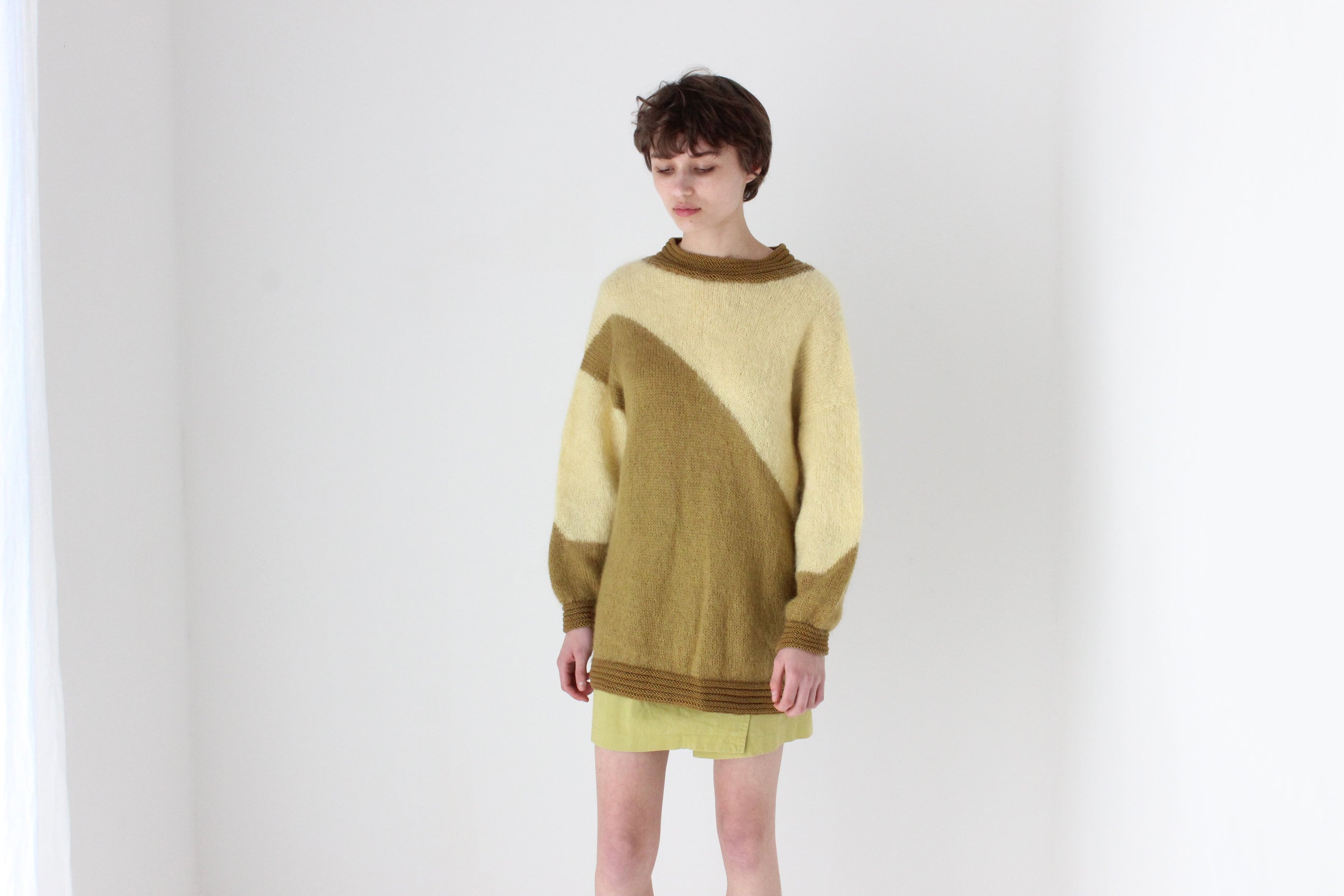 80s Asymmetric Abstract Mohair / Angora / Wool Sweater