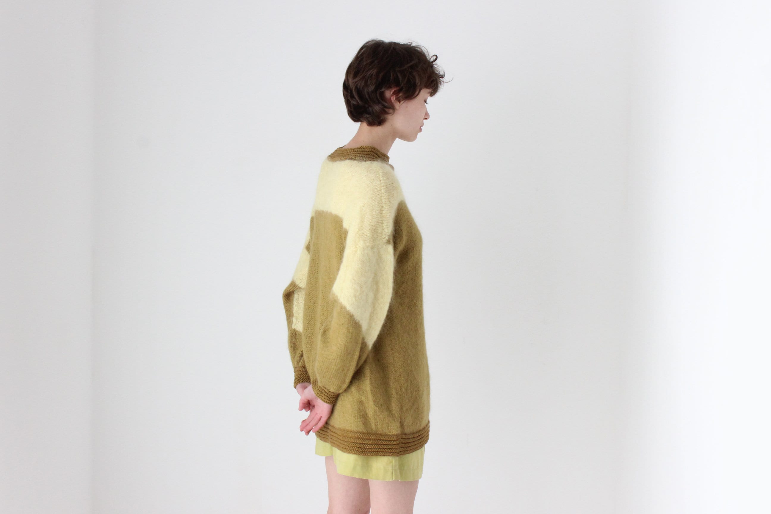 80s Asymmetric Abstract Mohair / Angora / Wool Sweater