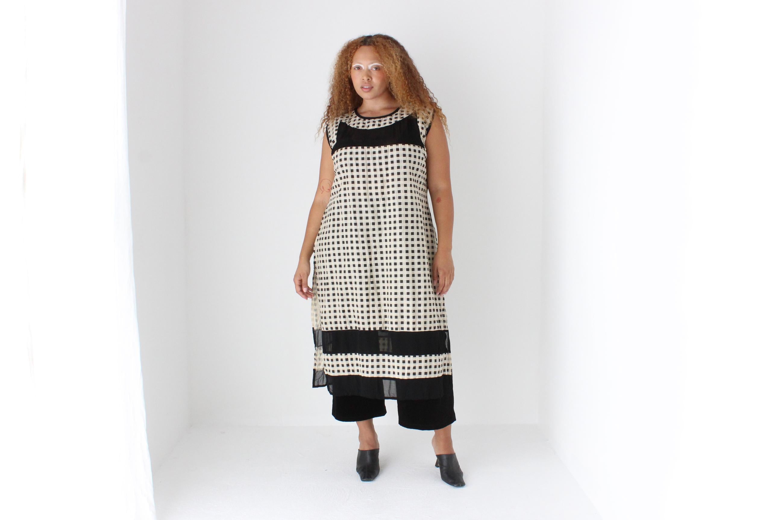 90s Gauzy Gingham Relaxed Dress