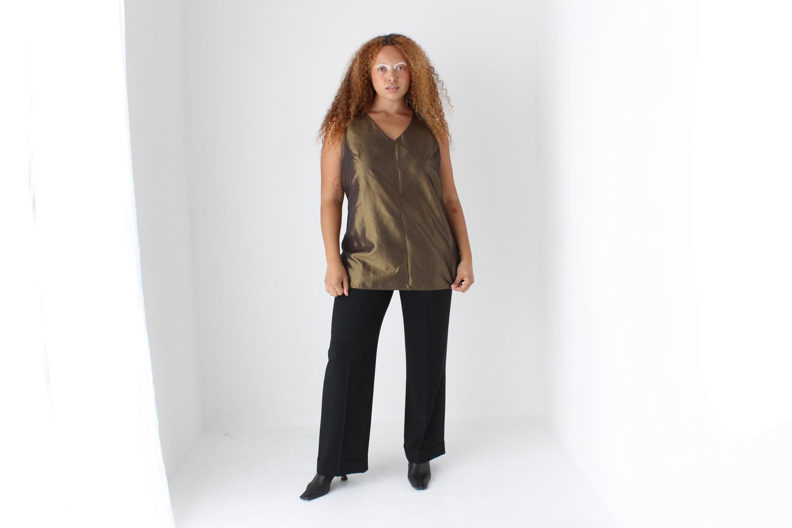 90s Bronze Metallic Party Top