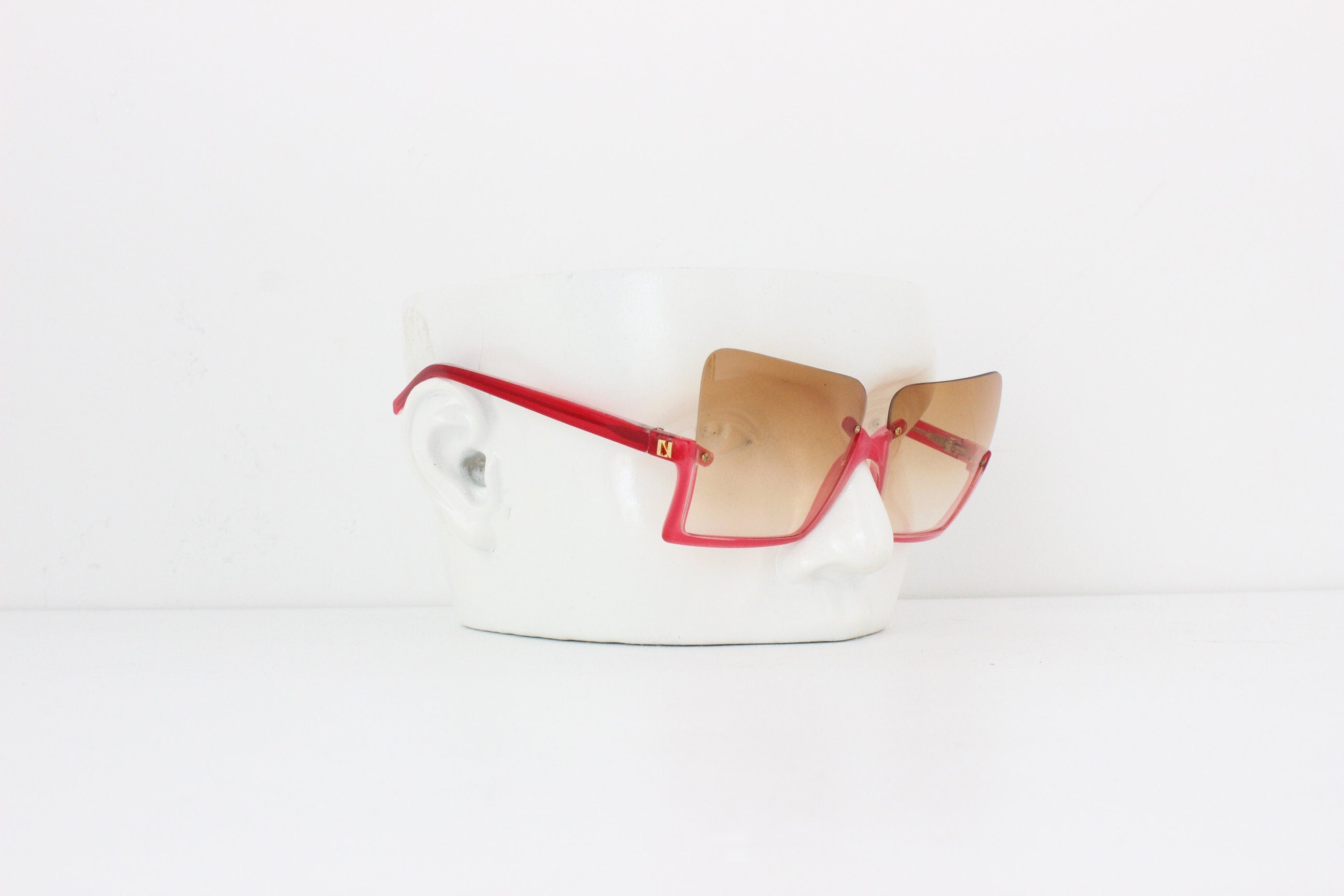 1970s Italian Vintage Architect Designed Oversized Sunglasses