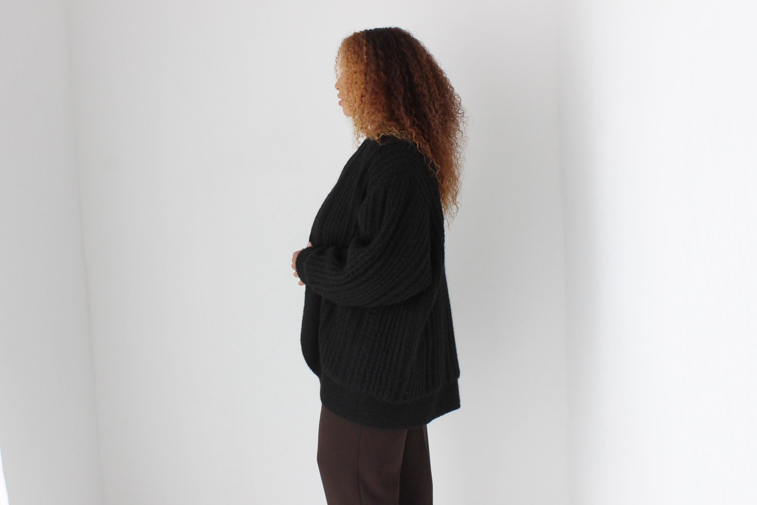 80s Mohair Knit Oversized Cocoon Cardigan