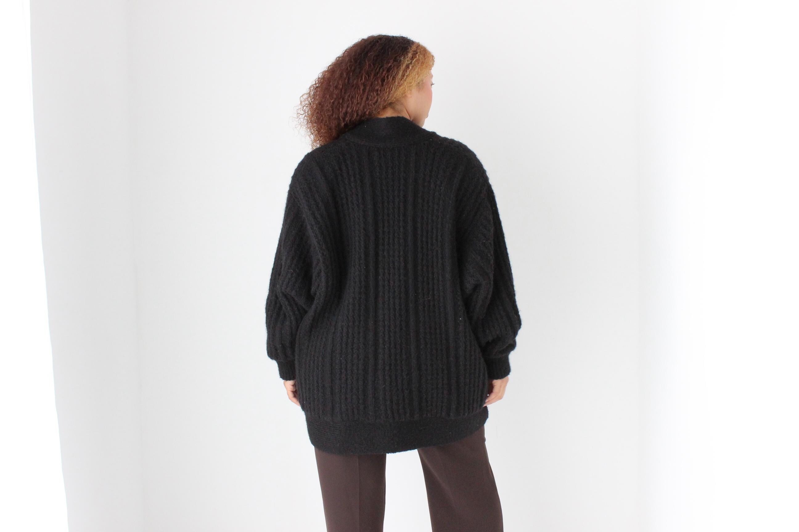 80s Mohair Knit Oversized Cocoon Cardigan