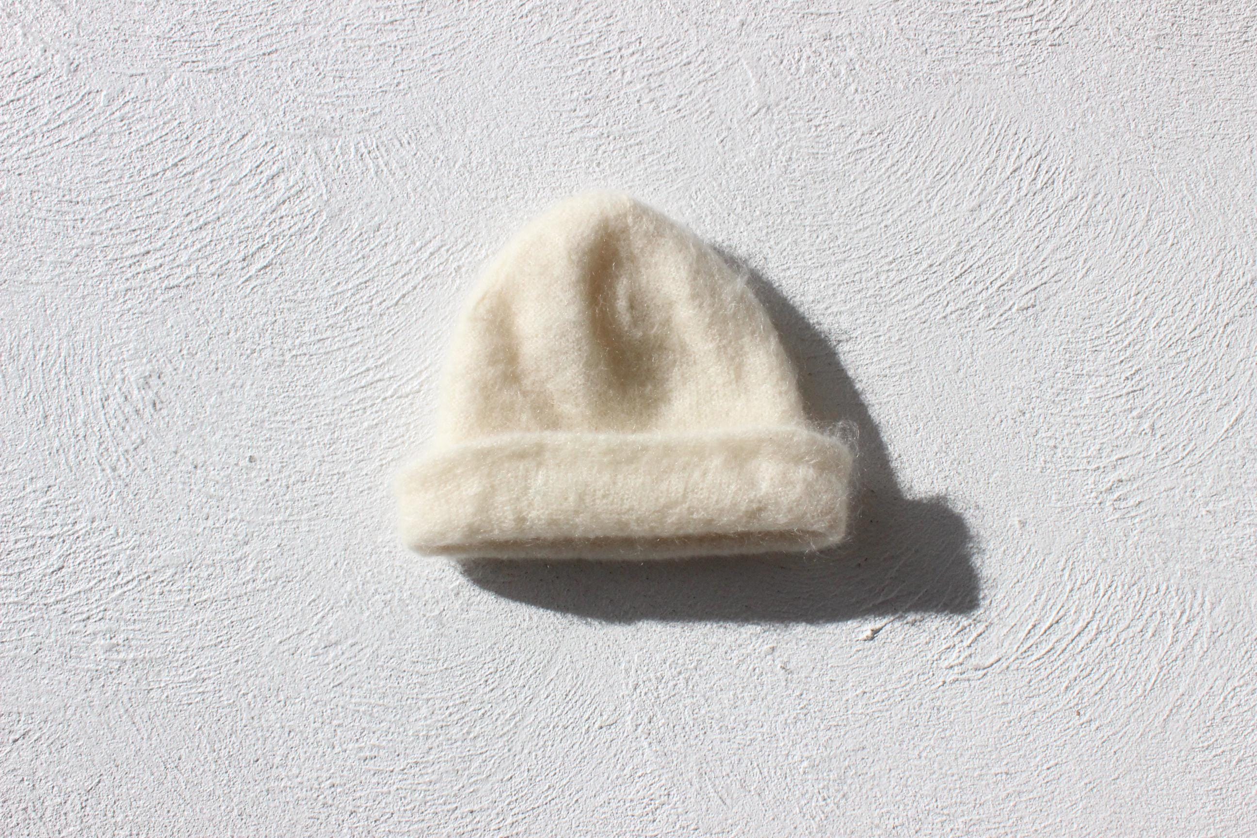 90s Mohair Wool Hand Knit 2-Way Beanie