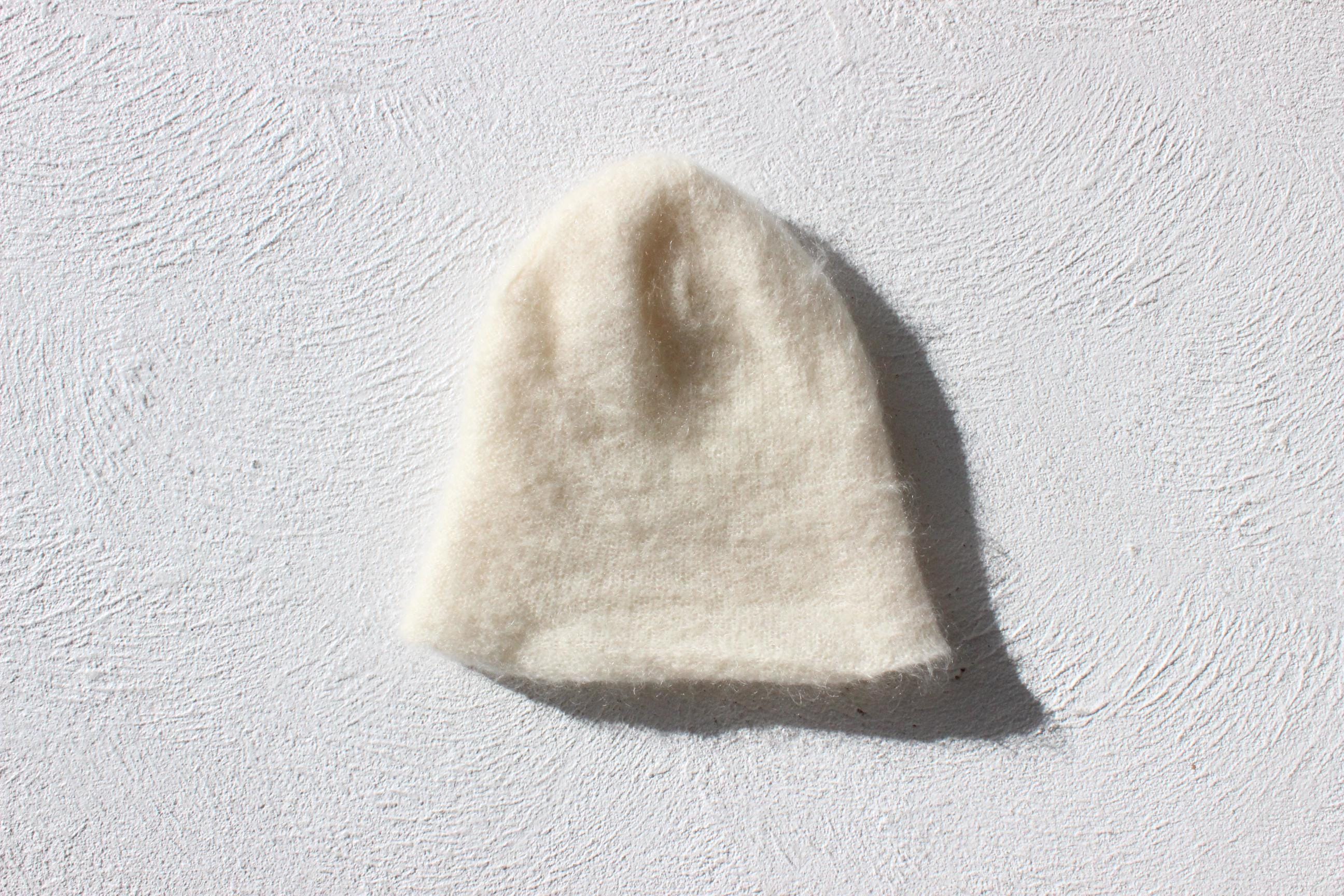 90s Mohair Wool Hand Knit 2-Way Beanie