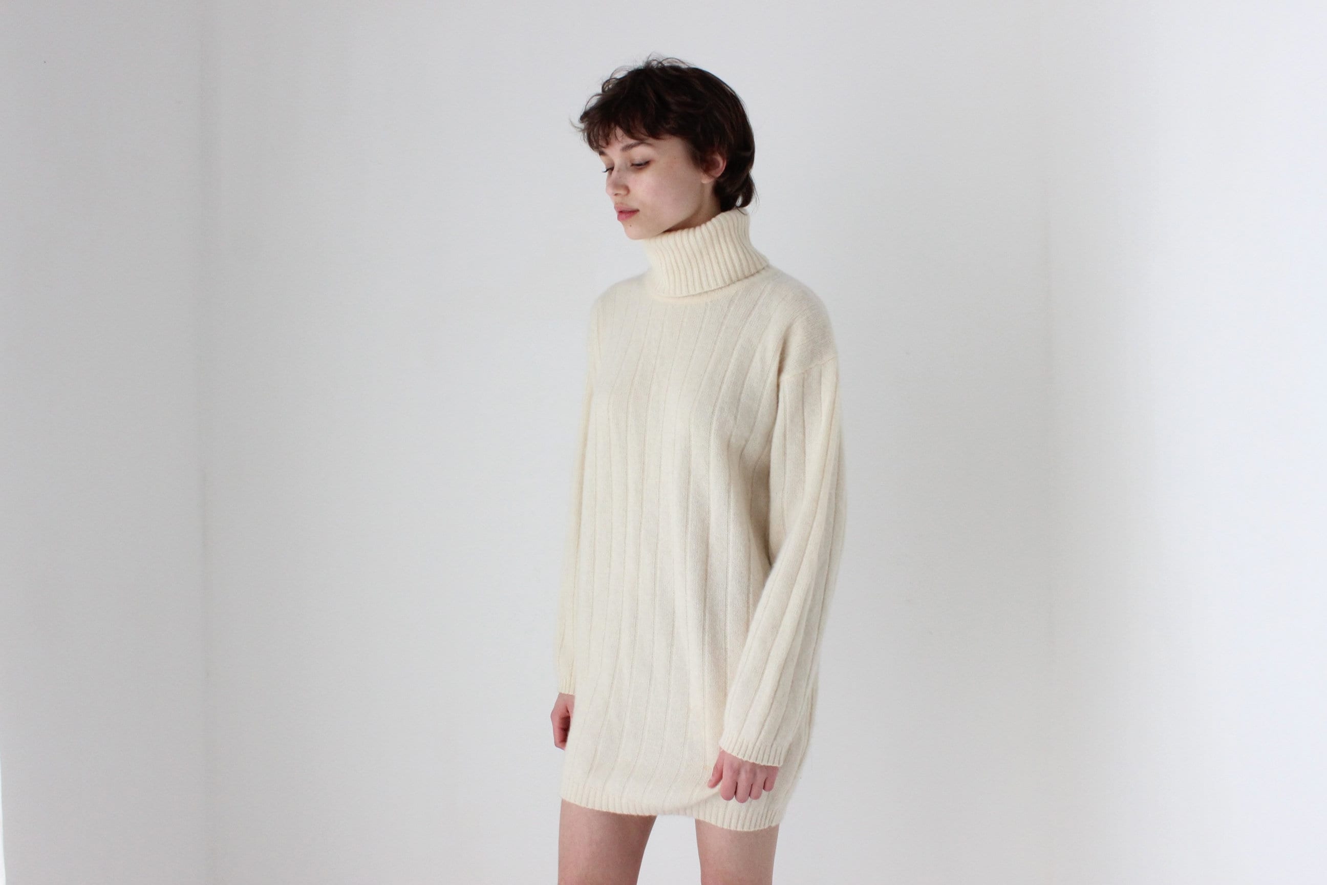 90s Lambswool & Angora Soft Sweater Dress