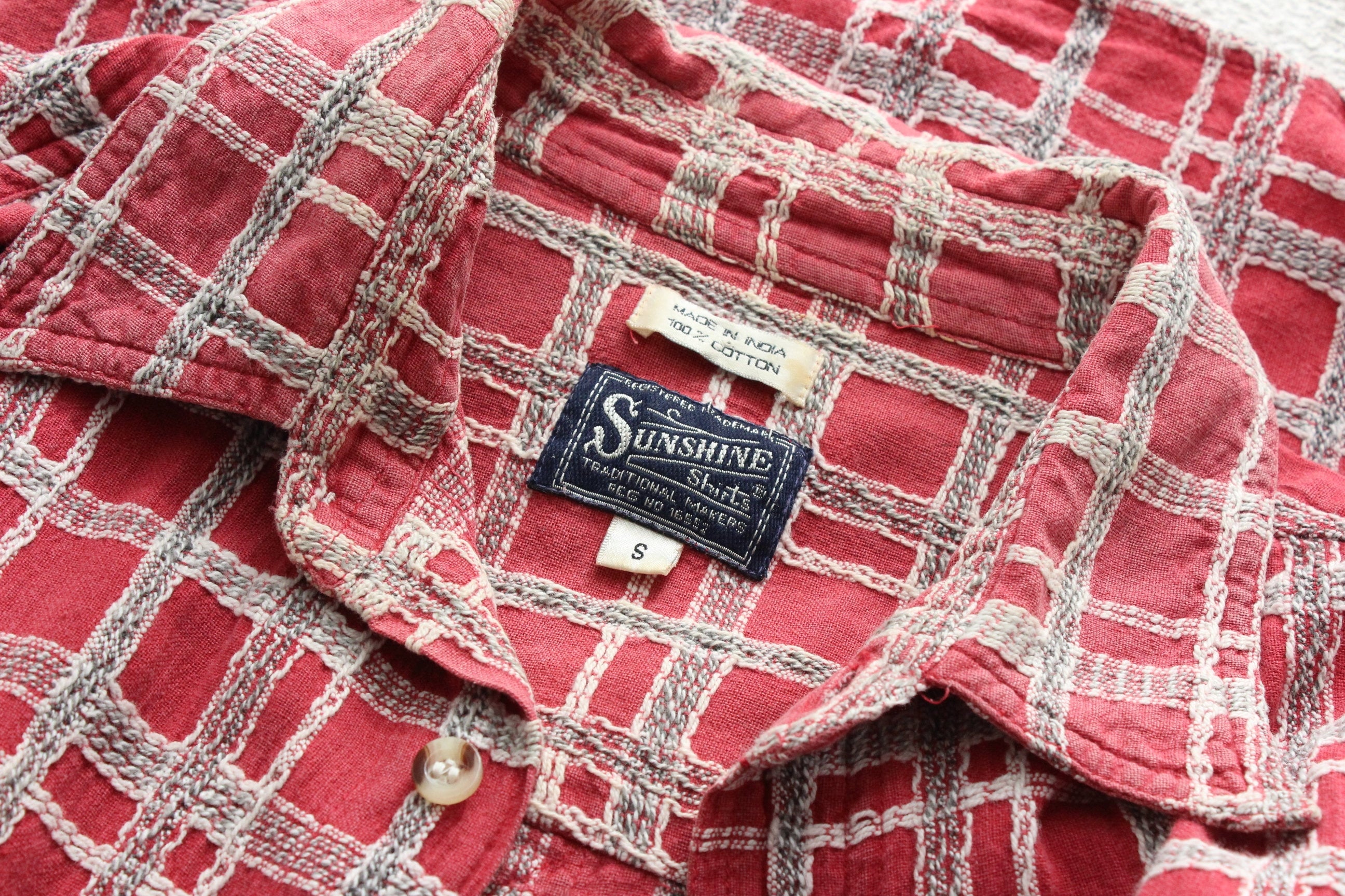 90s Woven Cotton Checked Oversized Shirt