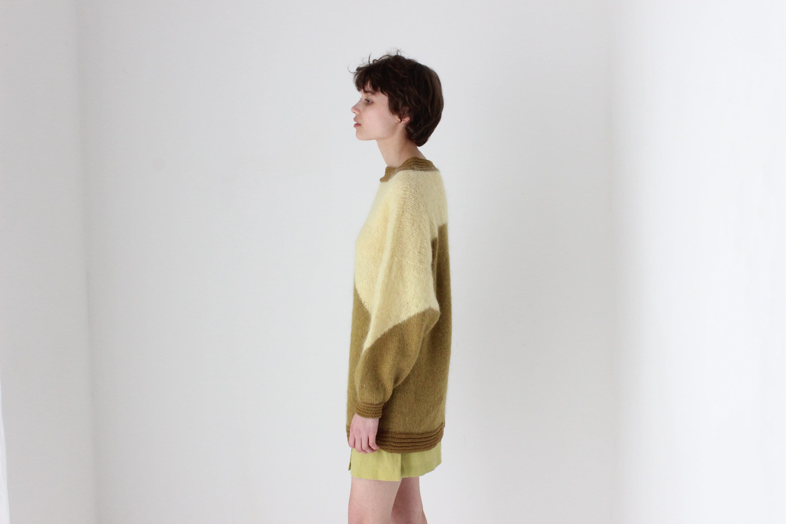 80s Asymmetric Abstract Mohair / Angora / Wool Sweater