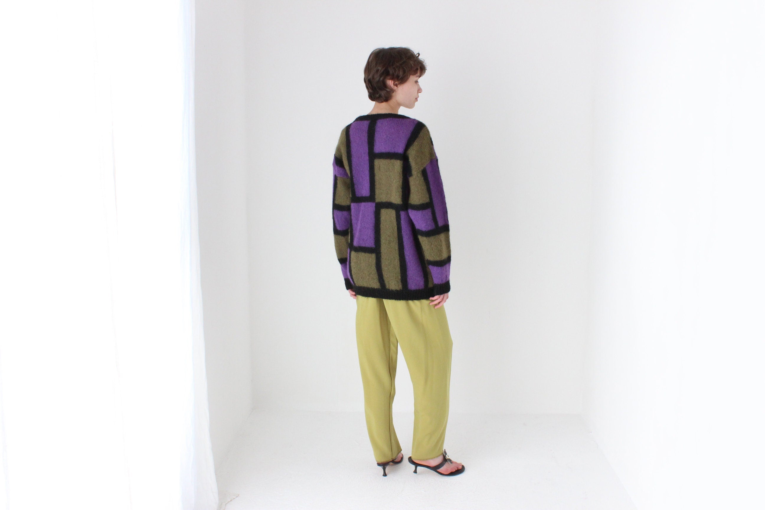 80s Bold Modernist Mohair Sweater