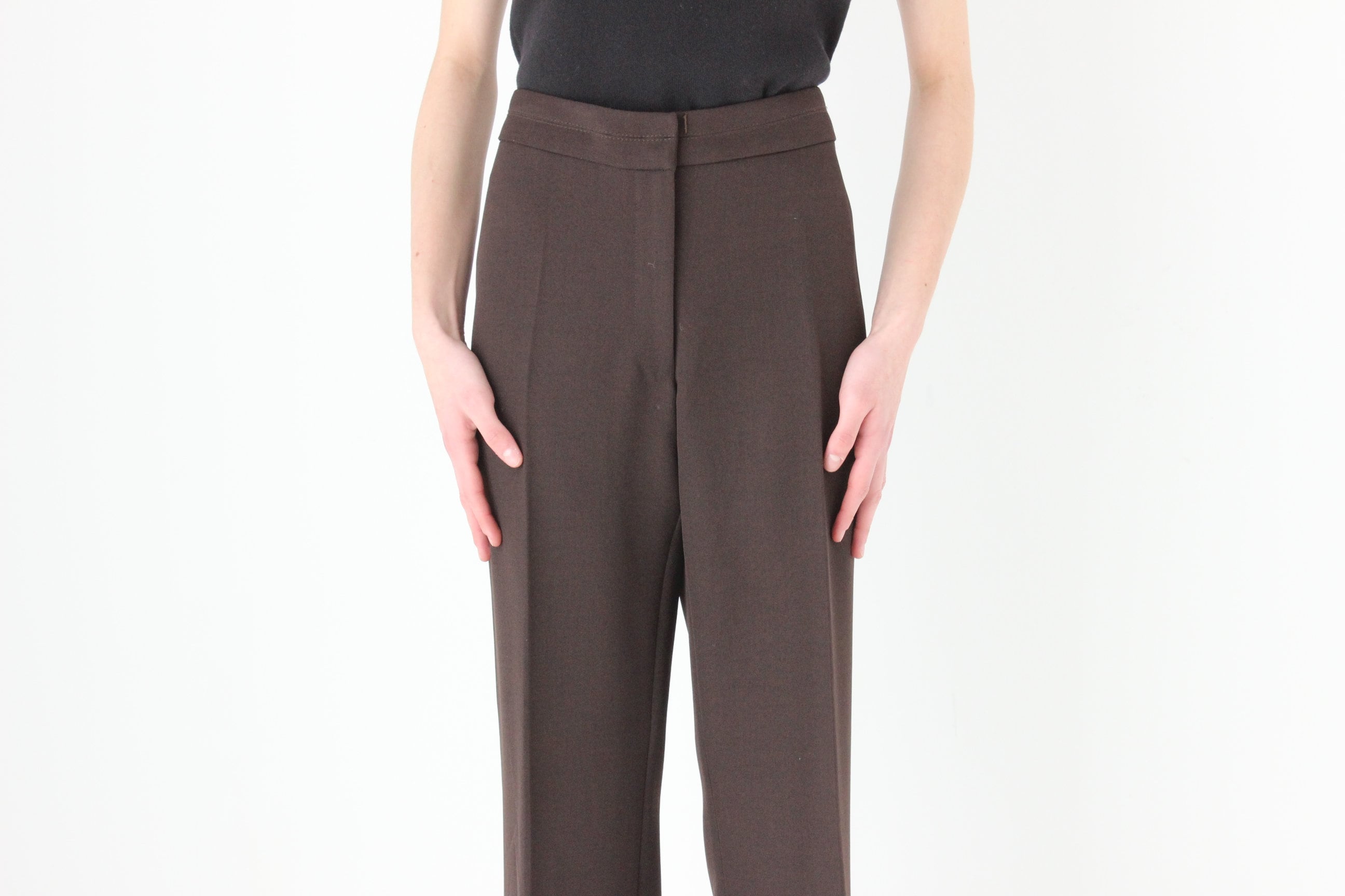 90s Minimal Chocolate Relaxed, Wide Leg Trousers