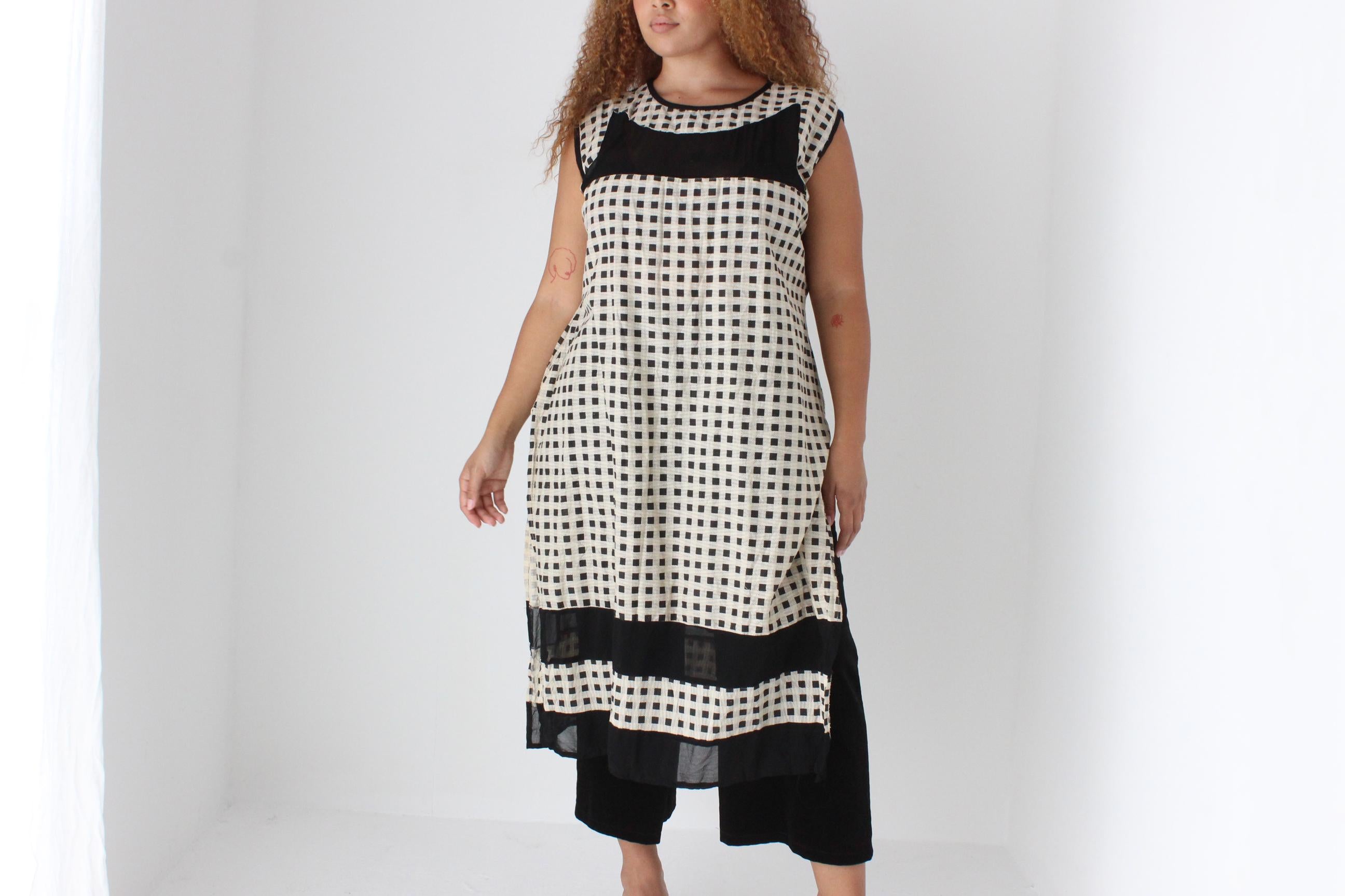 90s Gauzy Gingham Relaxed Dress