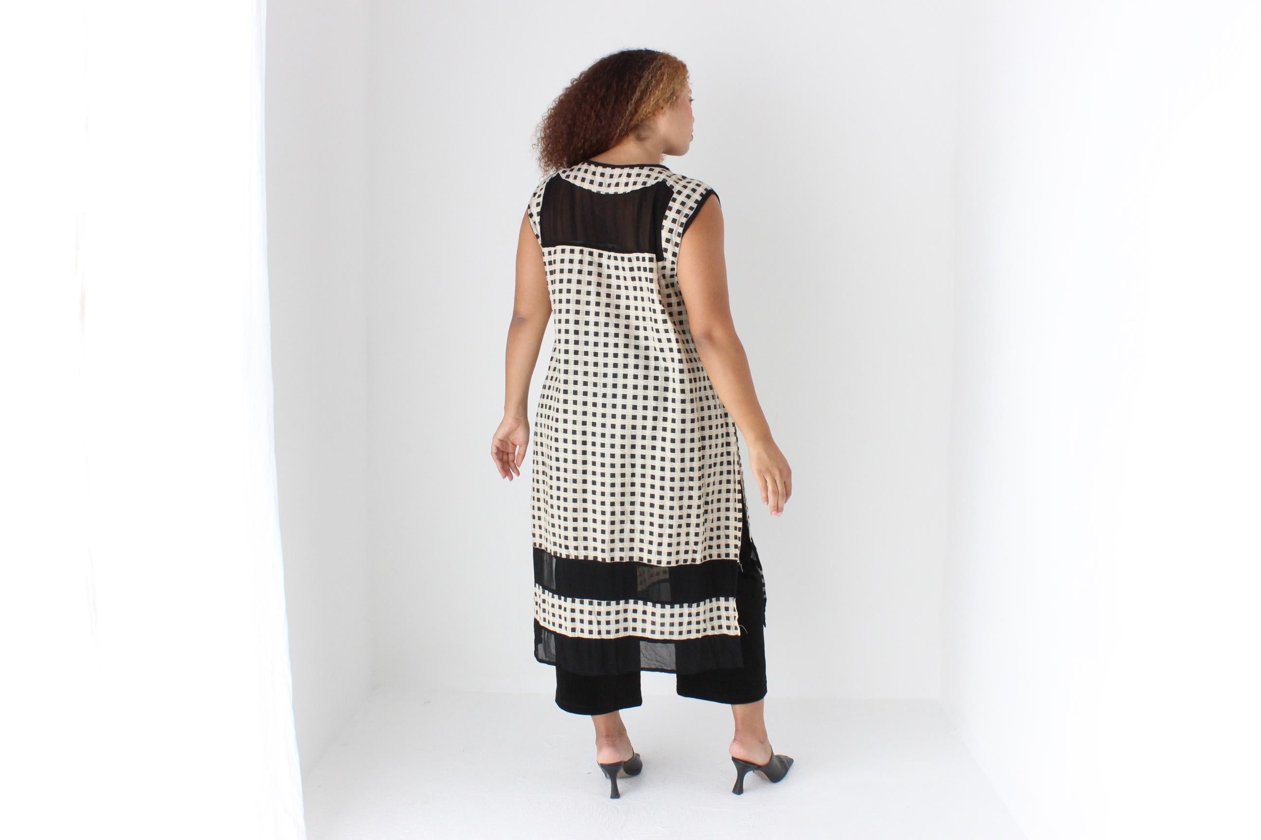 90s Gauzy Gingham Relaxed Dress