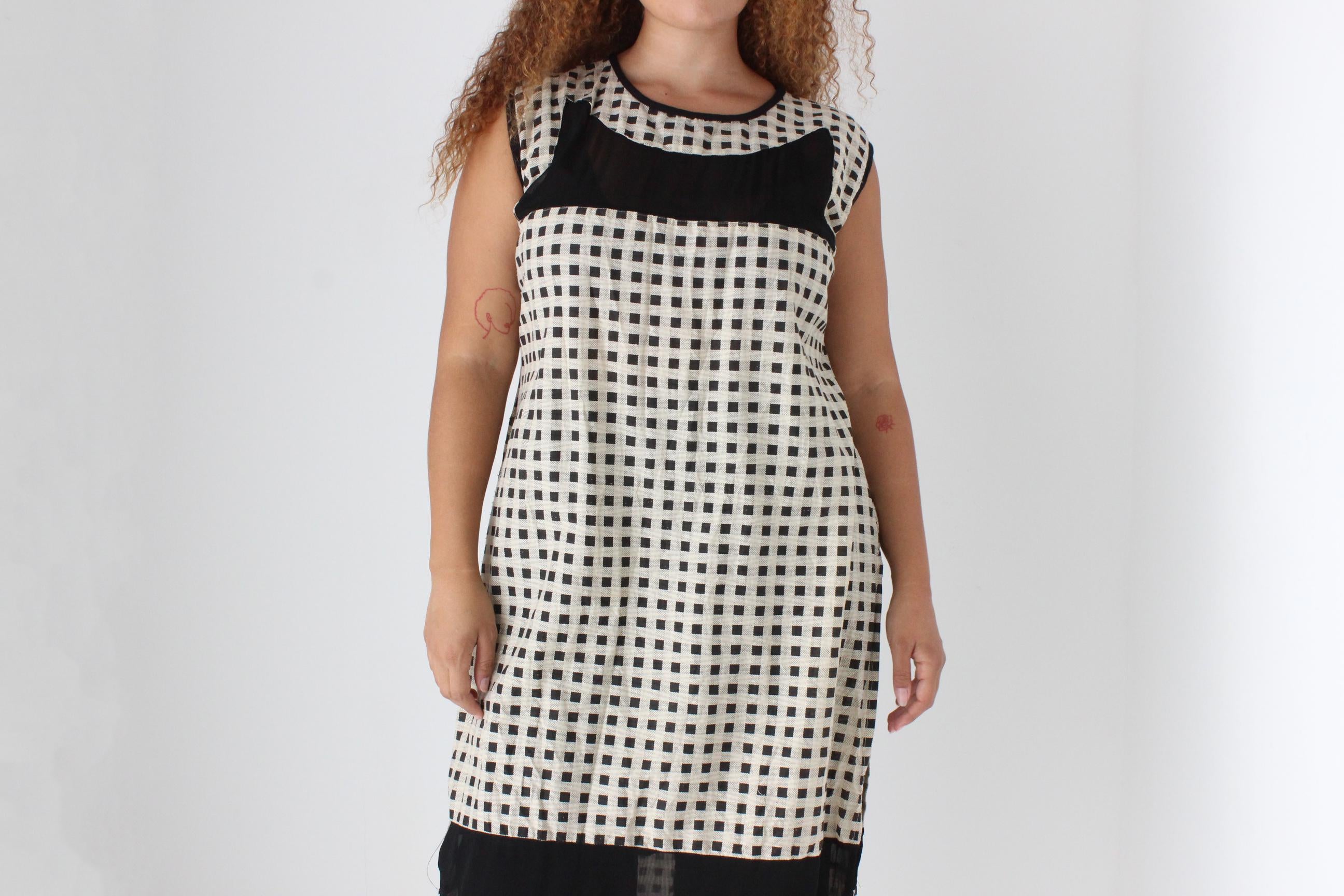 90s Gauzy Gingham Relaxed Dress