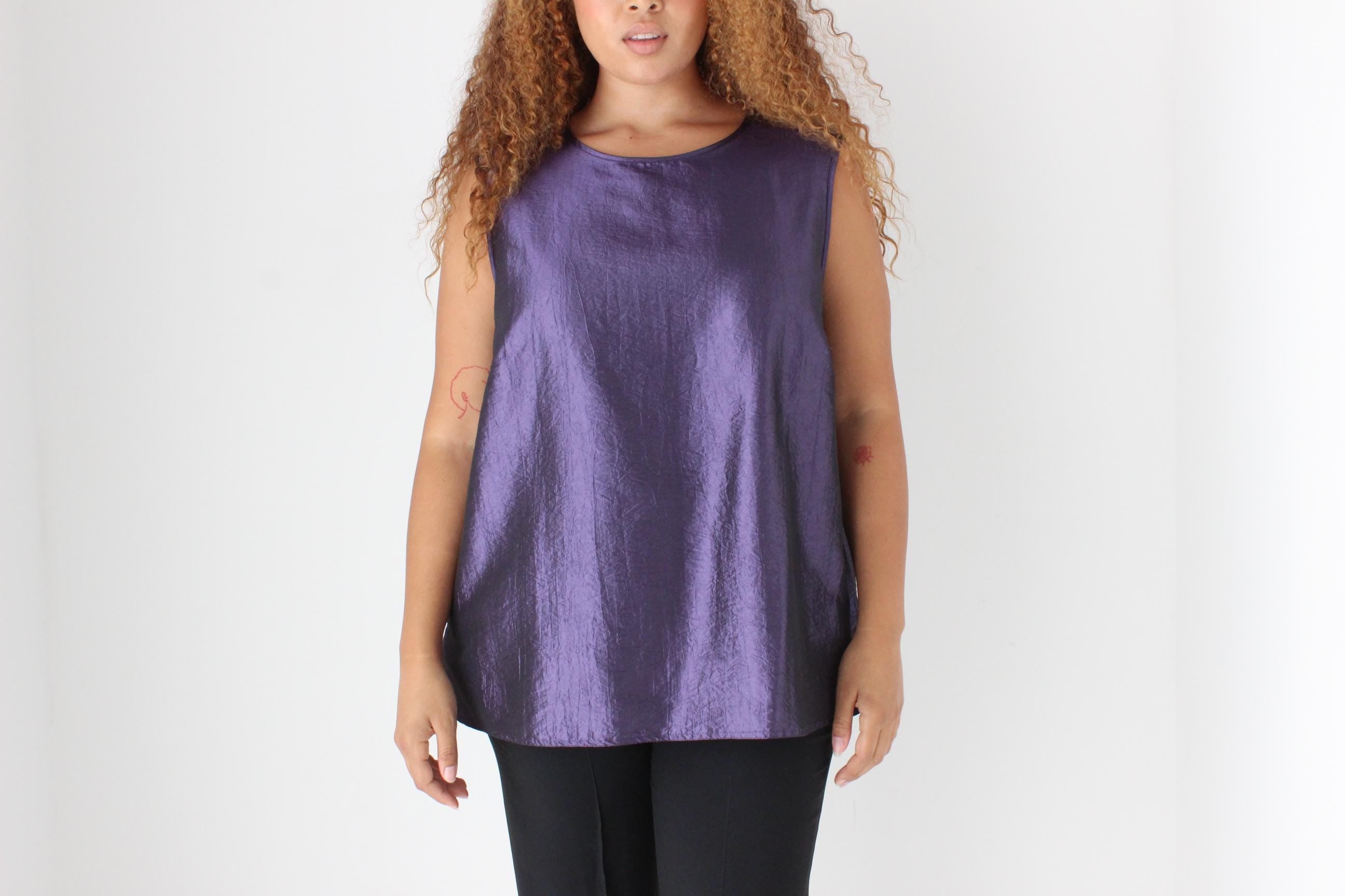 Fab 90s Purple Metallic Party Top