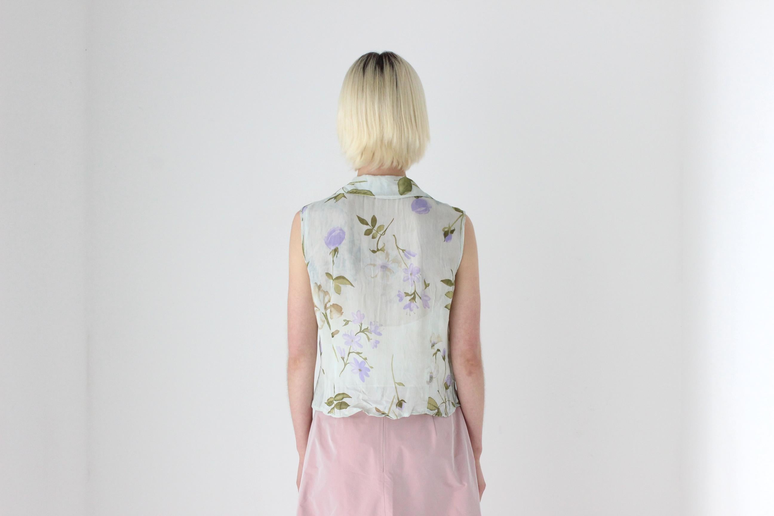 90s Italian Pastel Floral Vest Top