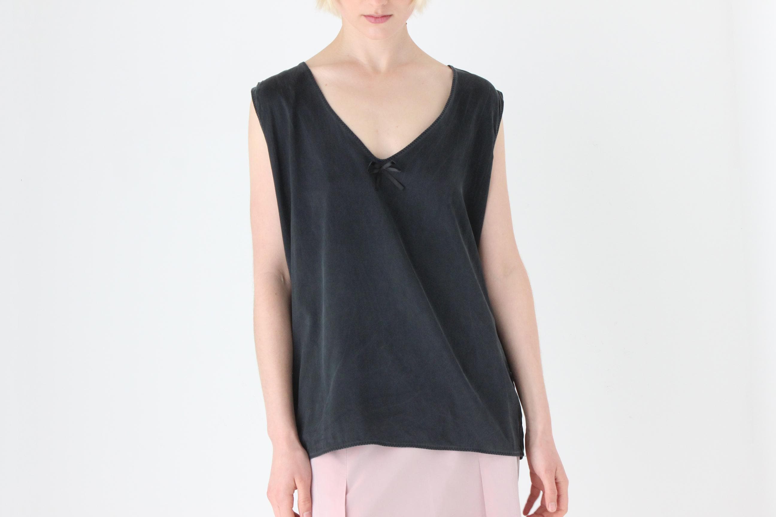 90s Pure Silk Relaxed Sleeveless Tank Top