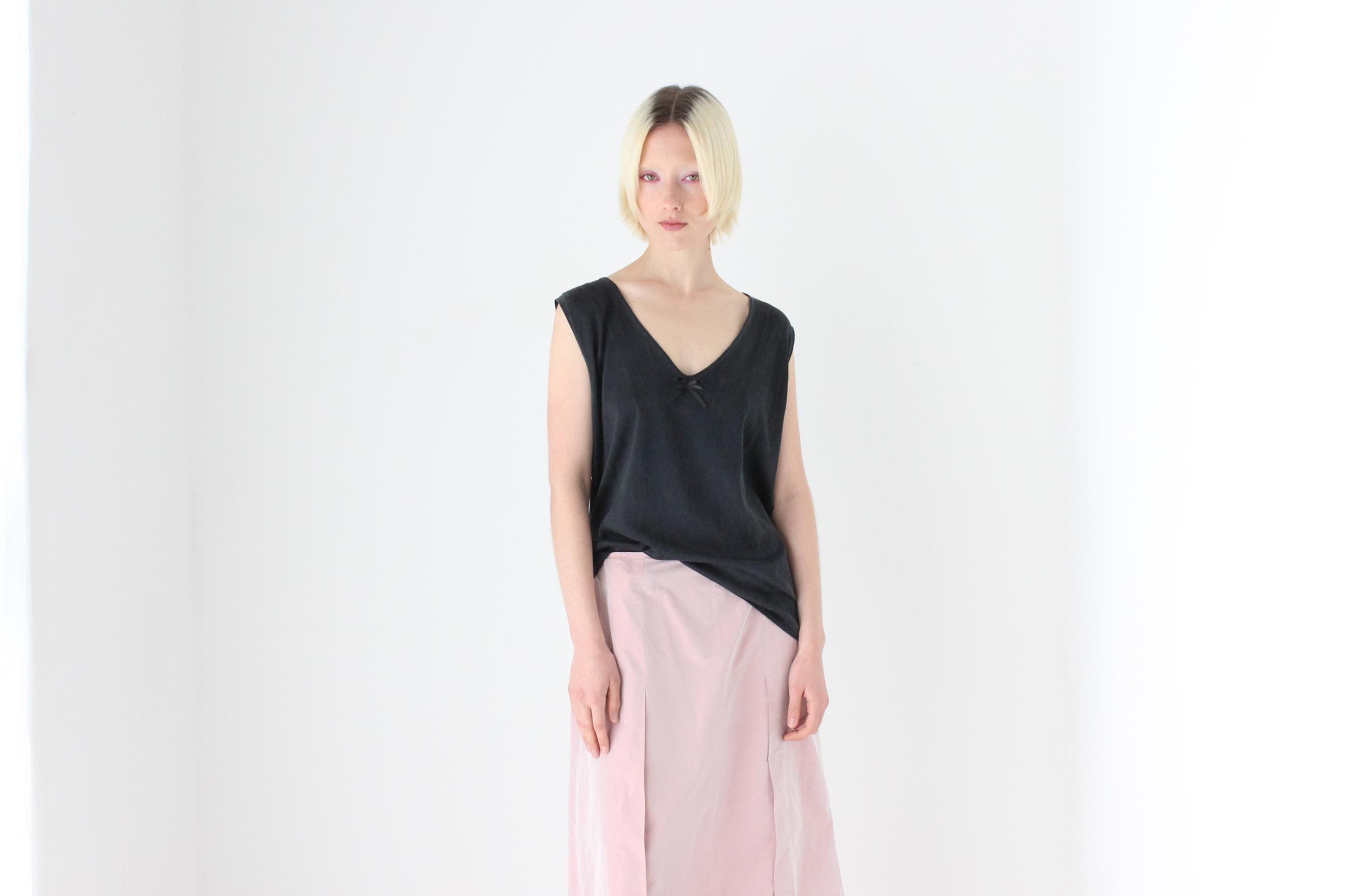 90s Pure Silk Relaxed Sleeveless Tank Top