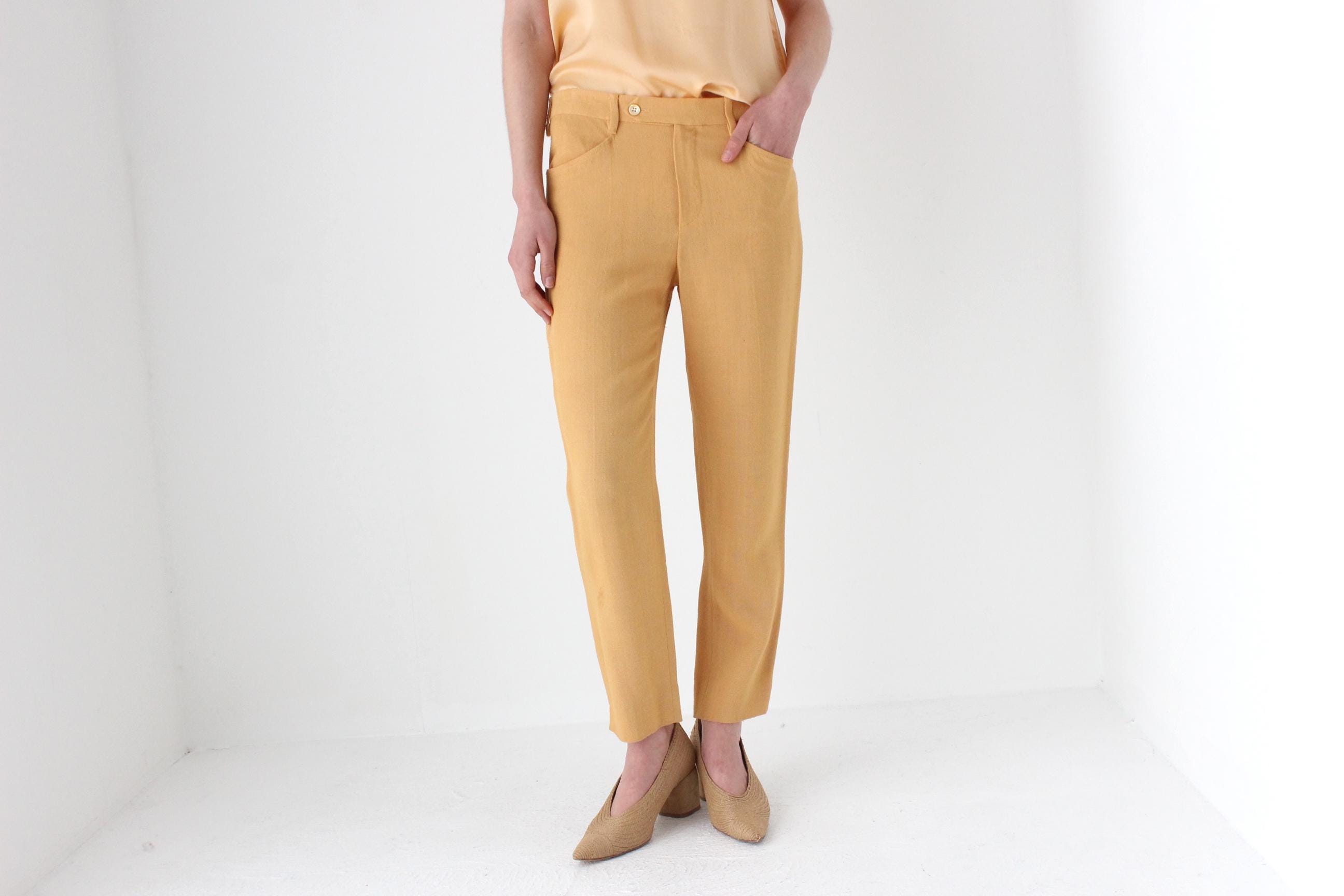 2000s Prada Golden Linen Trousers