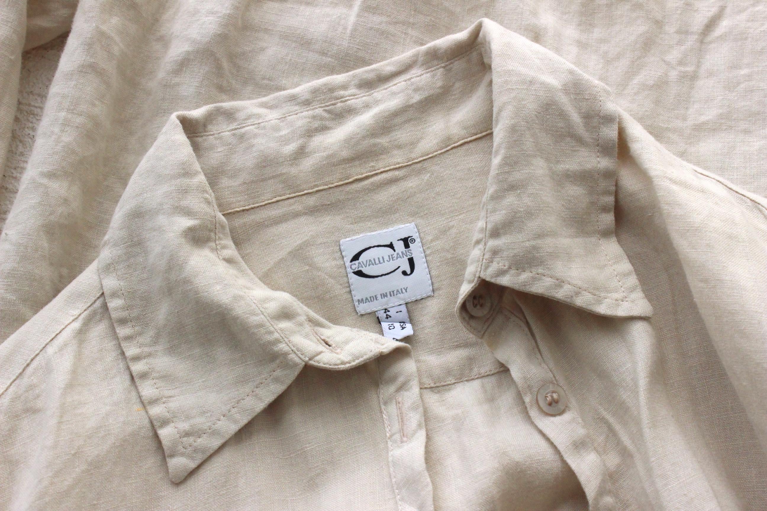 2000s Cavalli Jeans Soft Linen Shirt