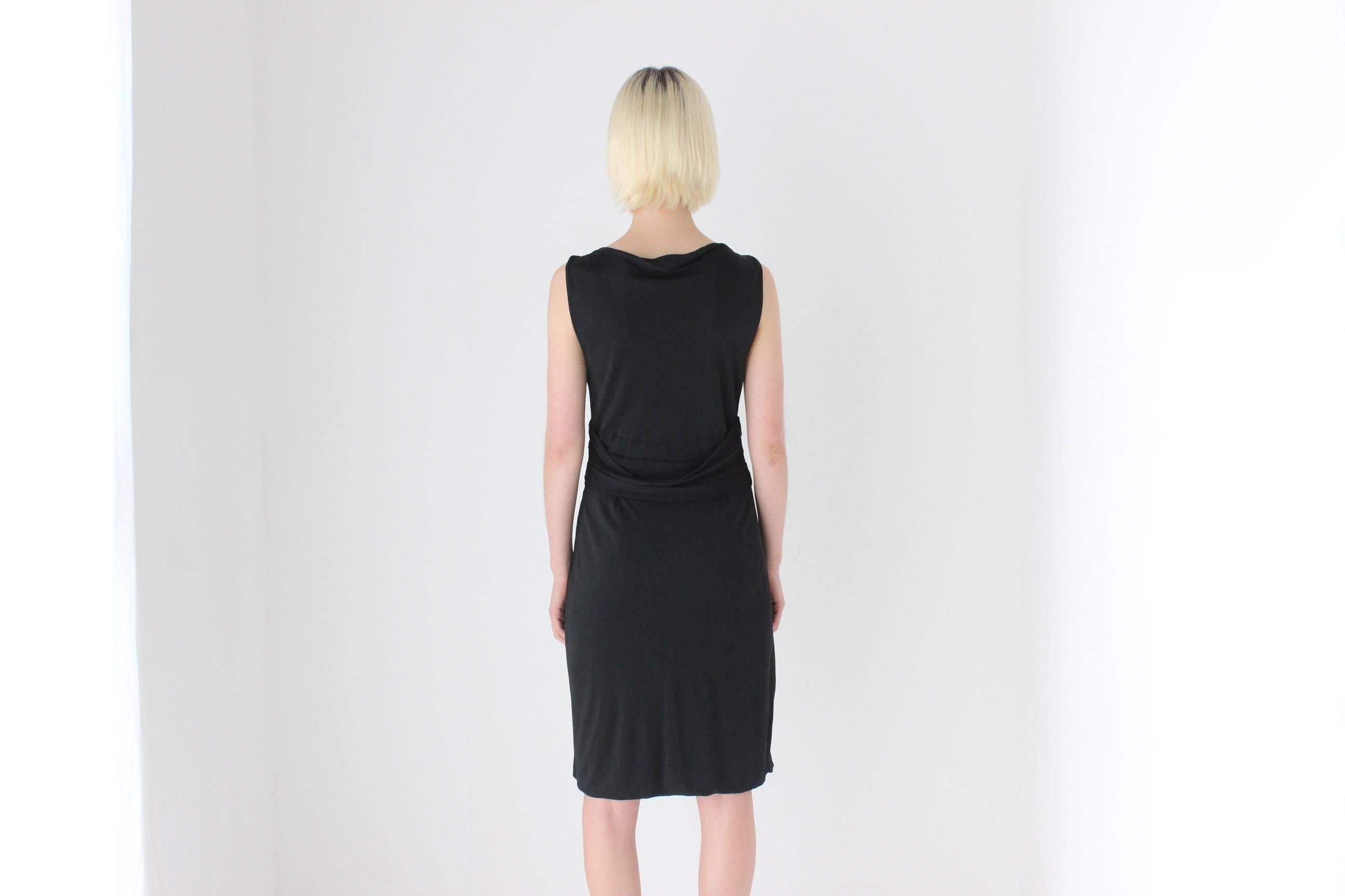 90s Moschino Slinky High Neck Designer LBD