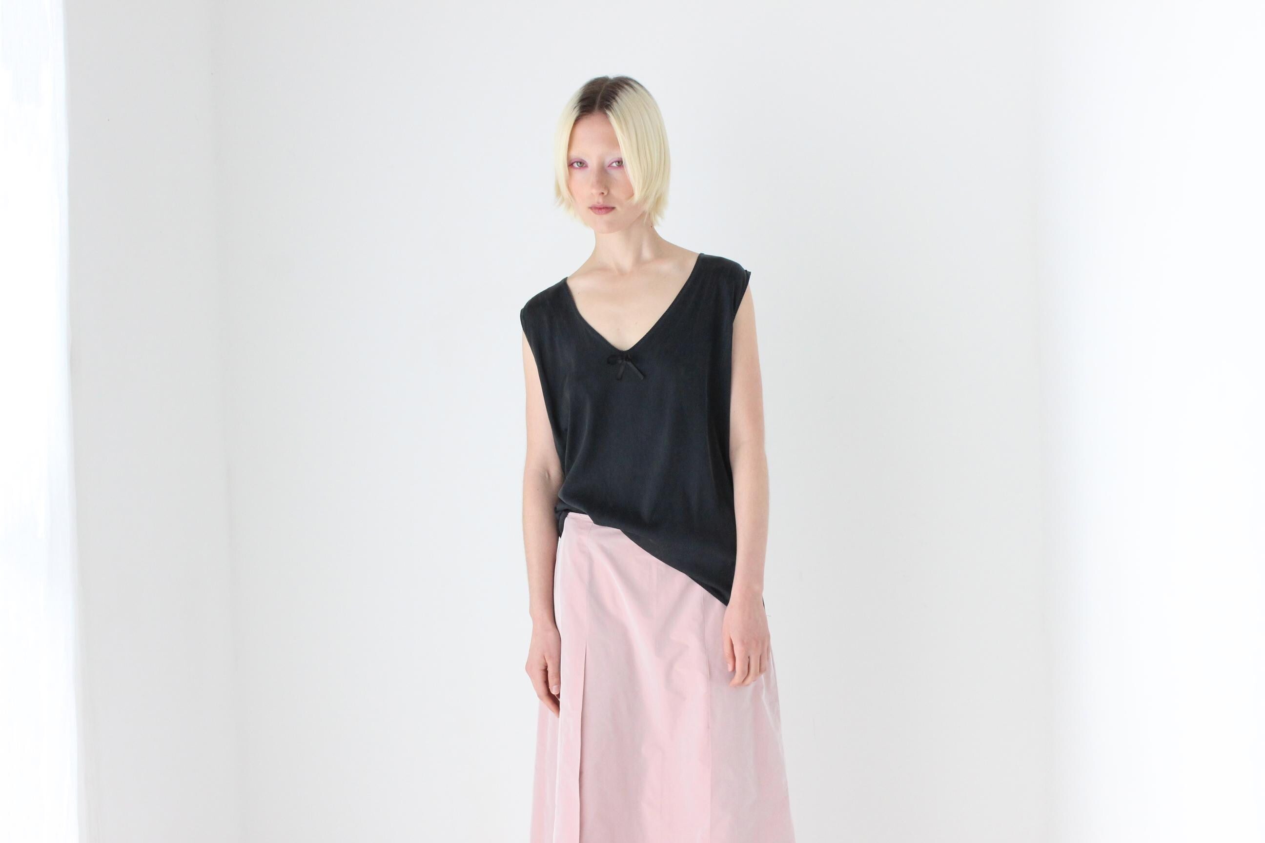 90s Pure Silk Relaxed Sleeveless Tank Top