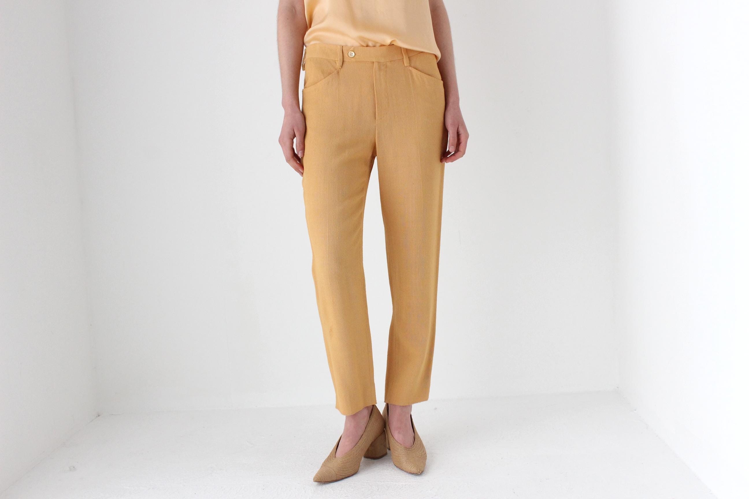 2000s Prada Golden Linen Trousers