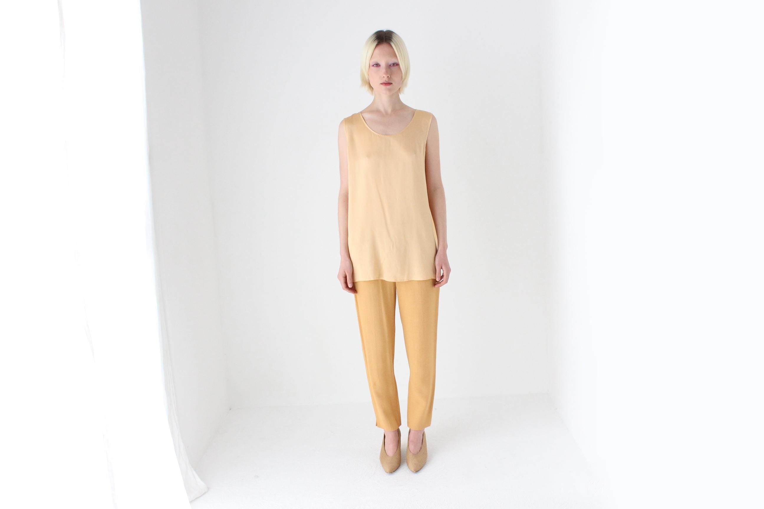 80s Featherweight Peach Silk Top