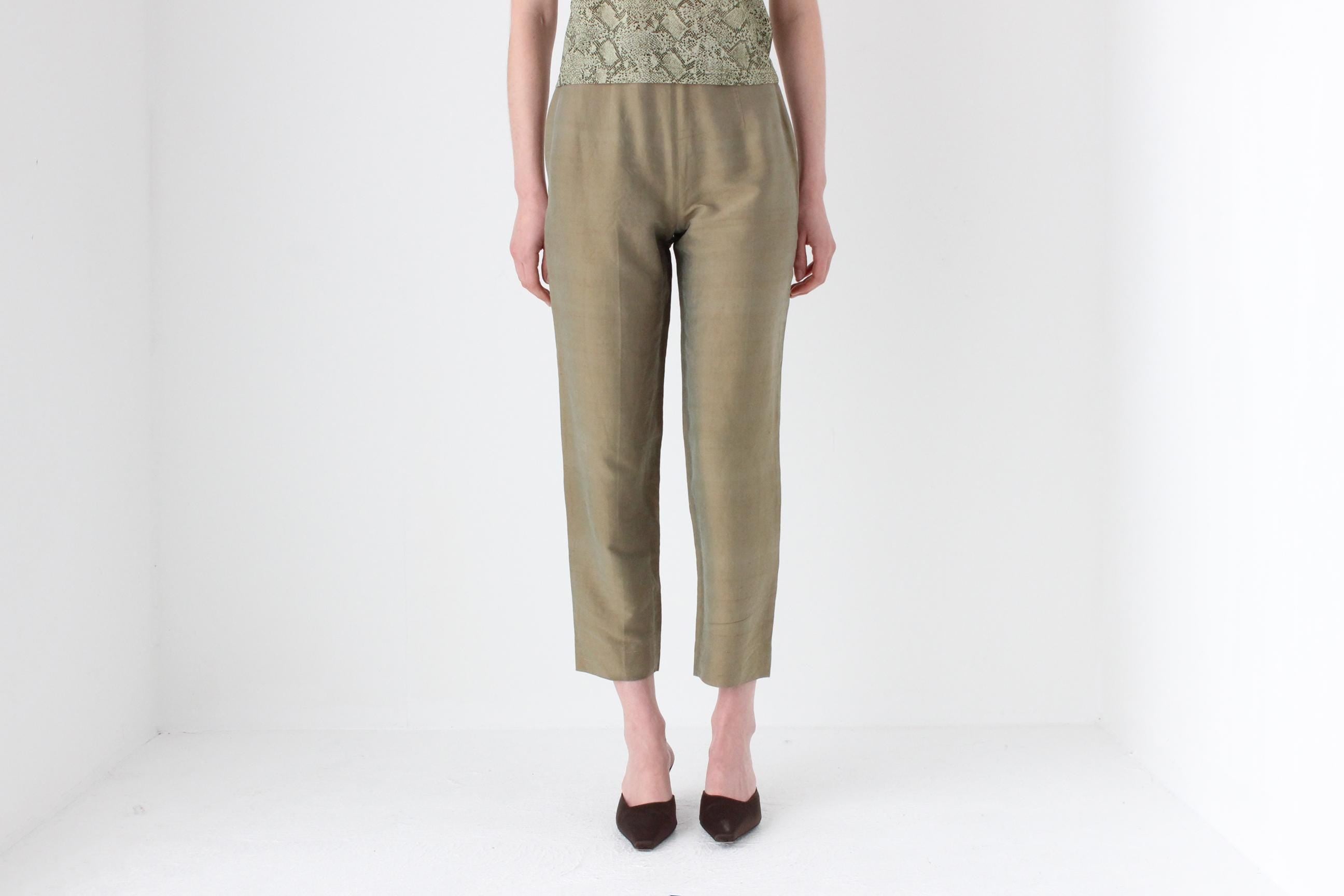 80s Italian Vintage Raw Silk Trousers