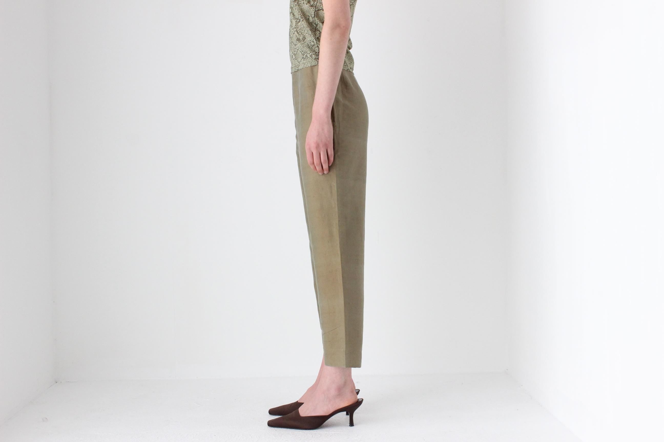 80s Italian Vintage Raw Silk Trousers