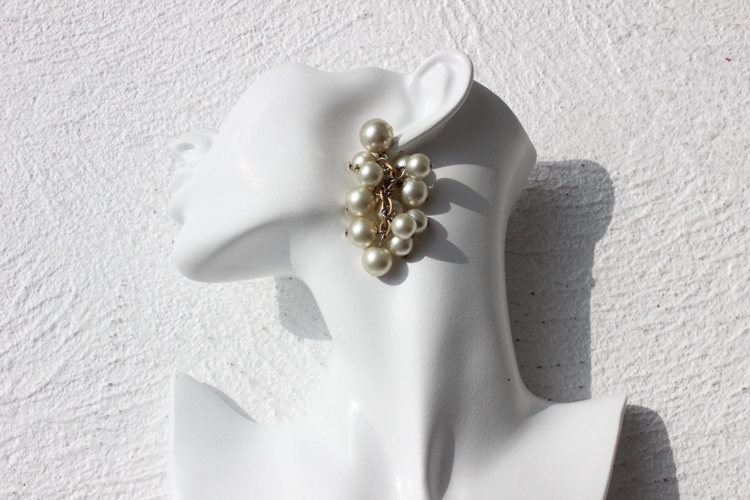 90s Cascading Champagne Pearl Droplet Earrings