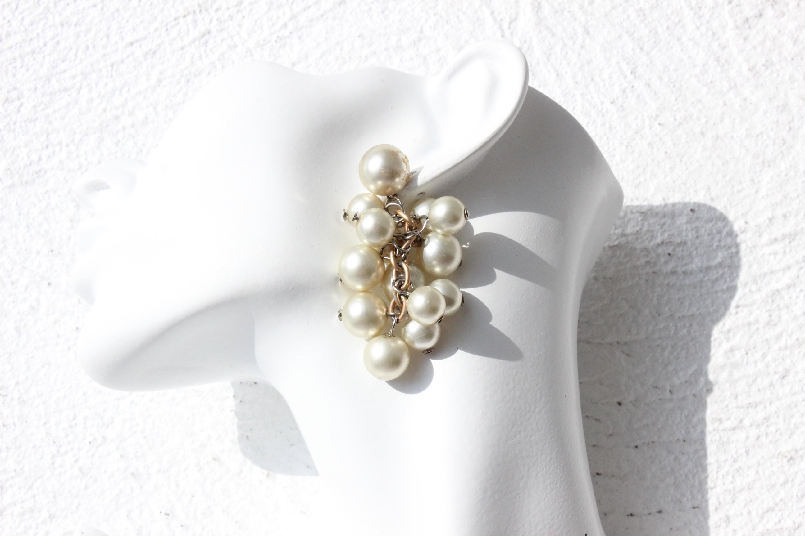 90s Cascading Champagne Pearl Droplet Earrings