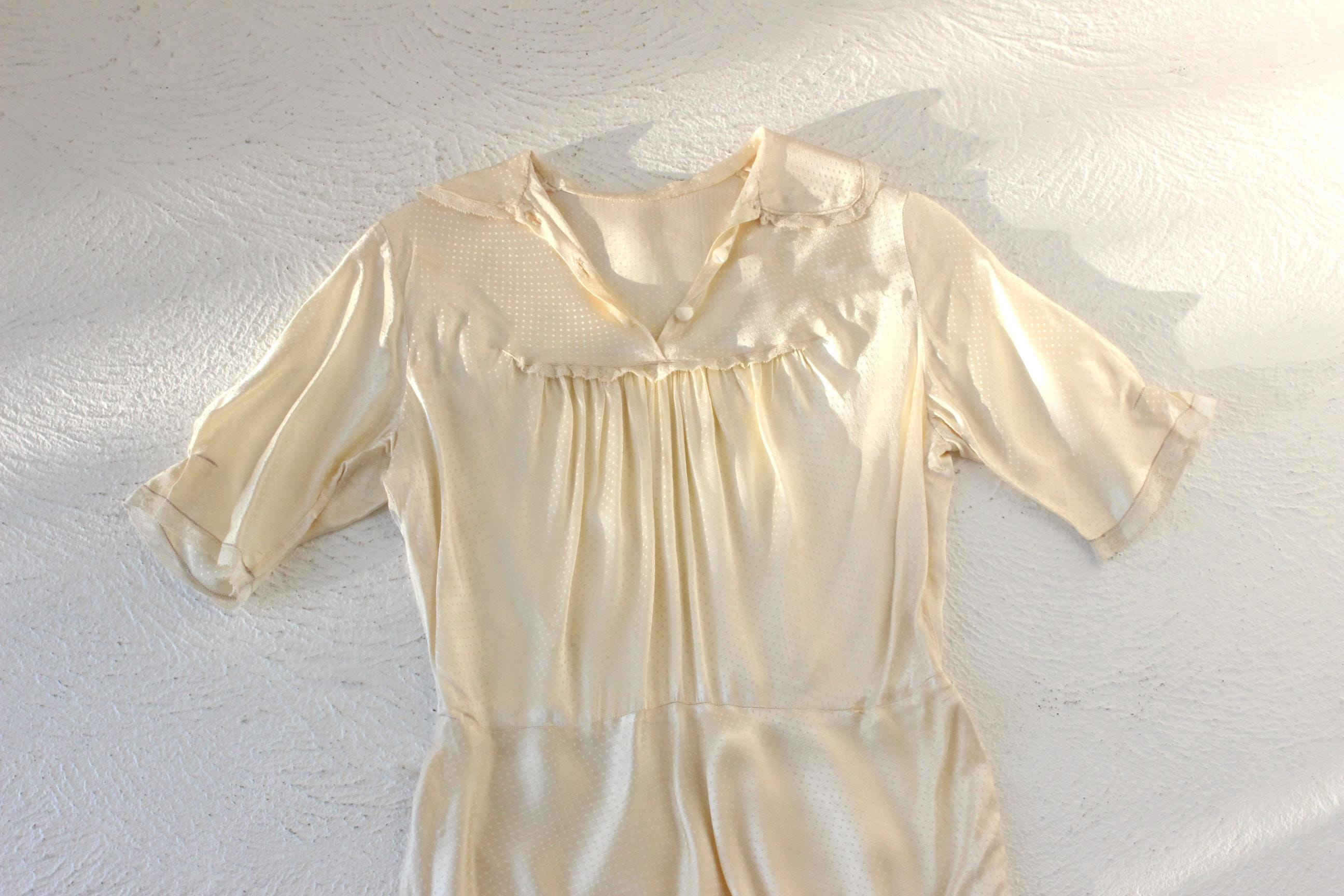 Incredibly Rare 1940s Satin Acetate Bias Boudoir Dress