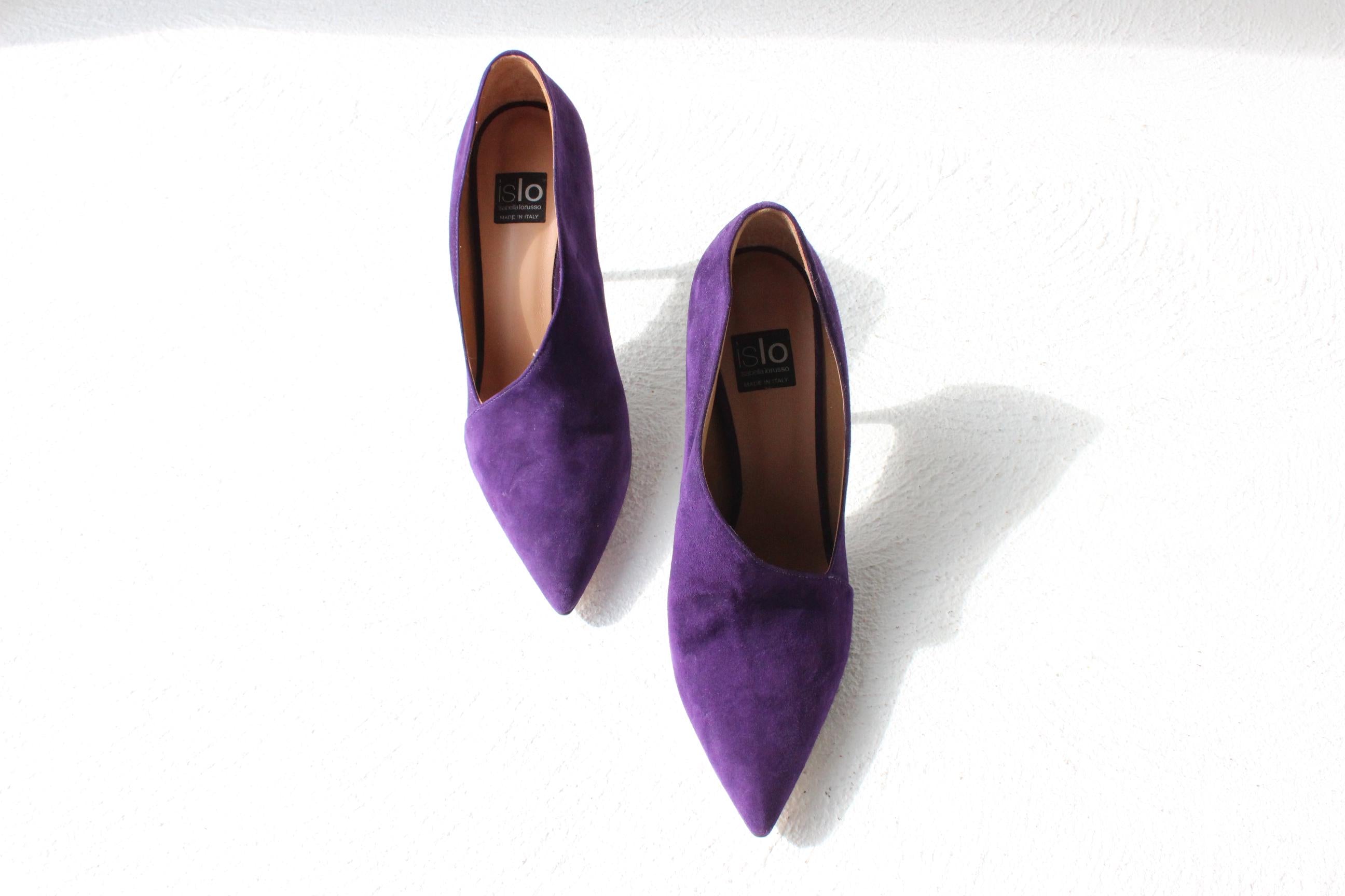 Italian Made Premium Purple Suede Pumps ~ Euro 40