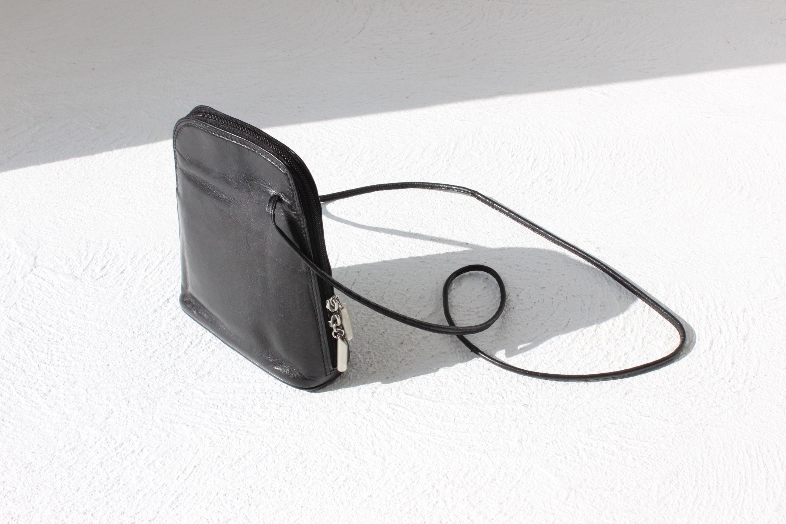 90s Italian Leather Minimal Cross-Body Bag