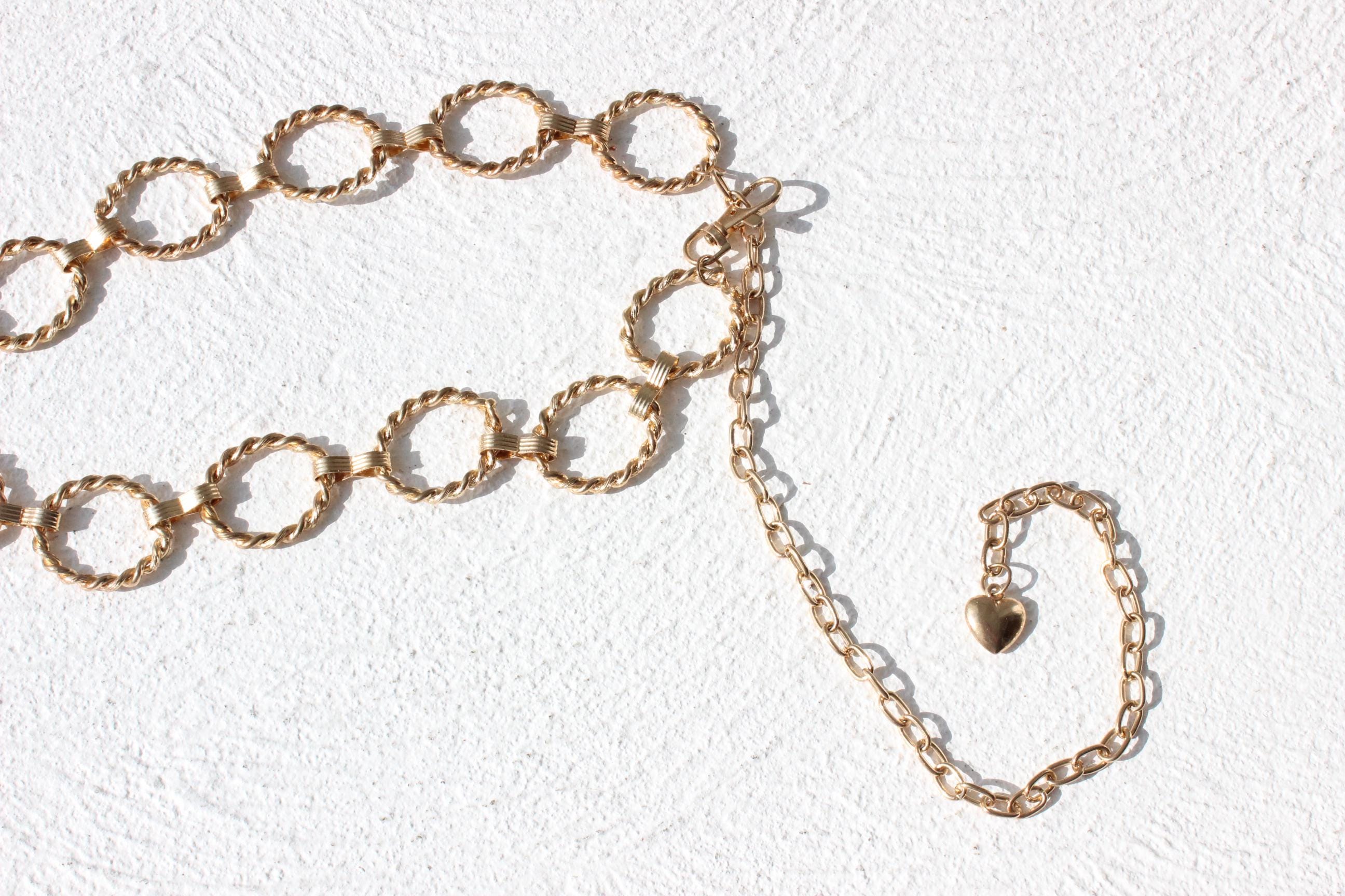 80s Disco Gold Metal Chain Link Belt