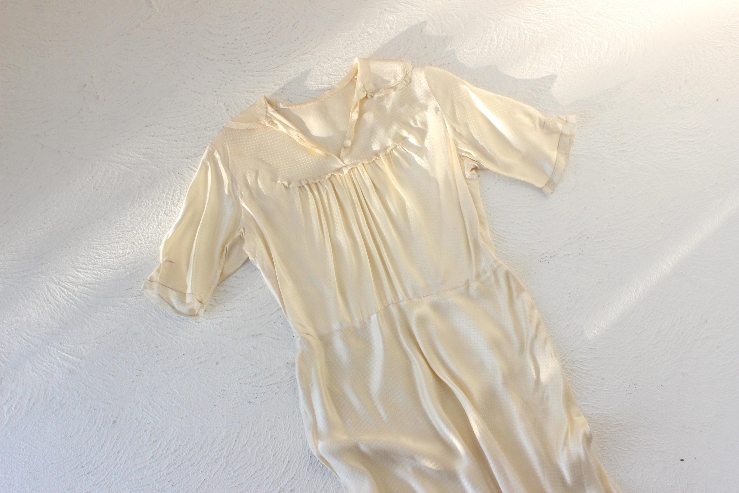 Incredibly Rare 1940s Satin Acetate Bias Boudoir Dress