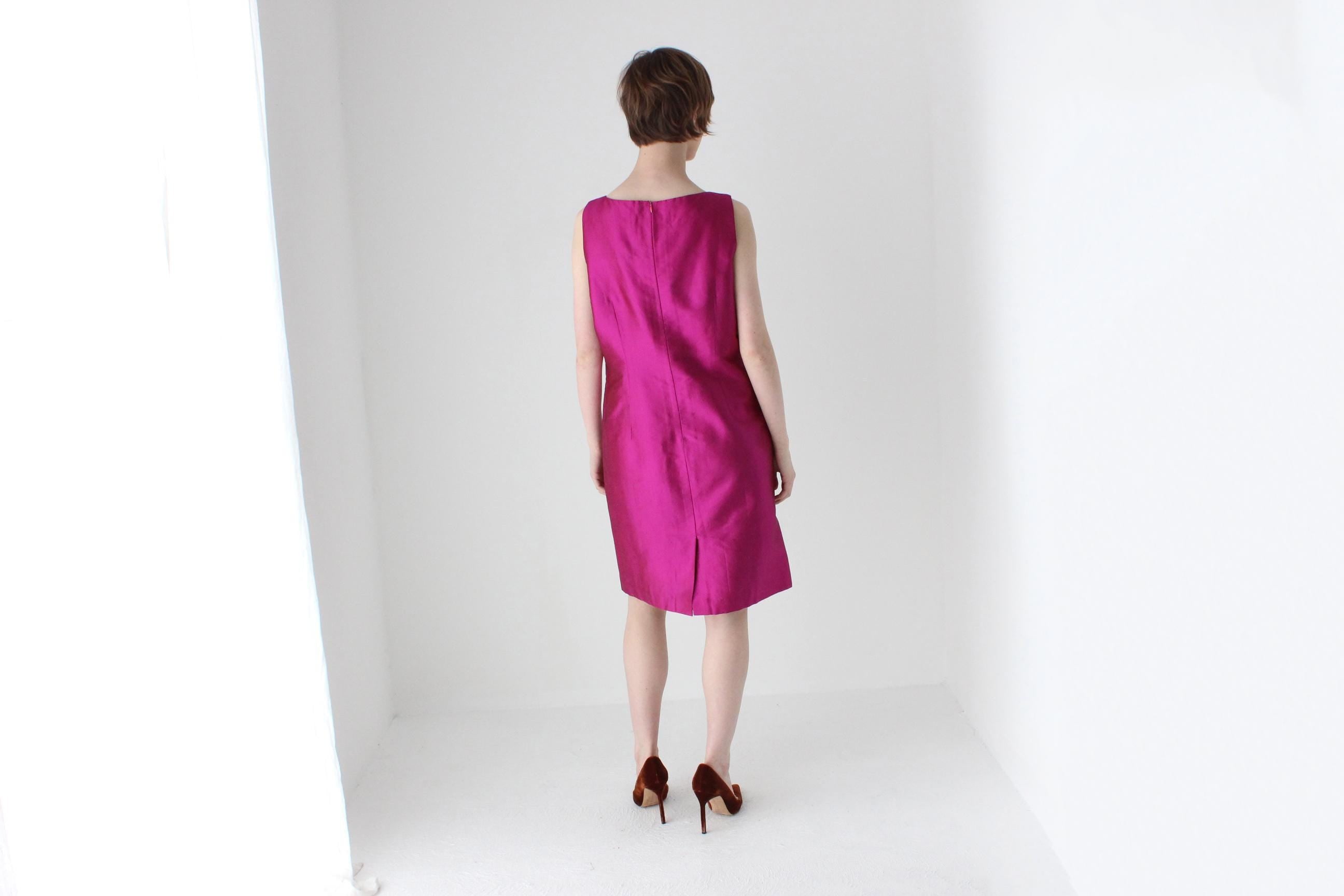 80s Iridescent Fuchsia Cocktail Dress