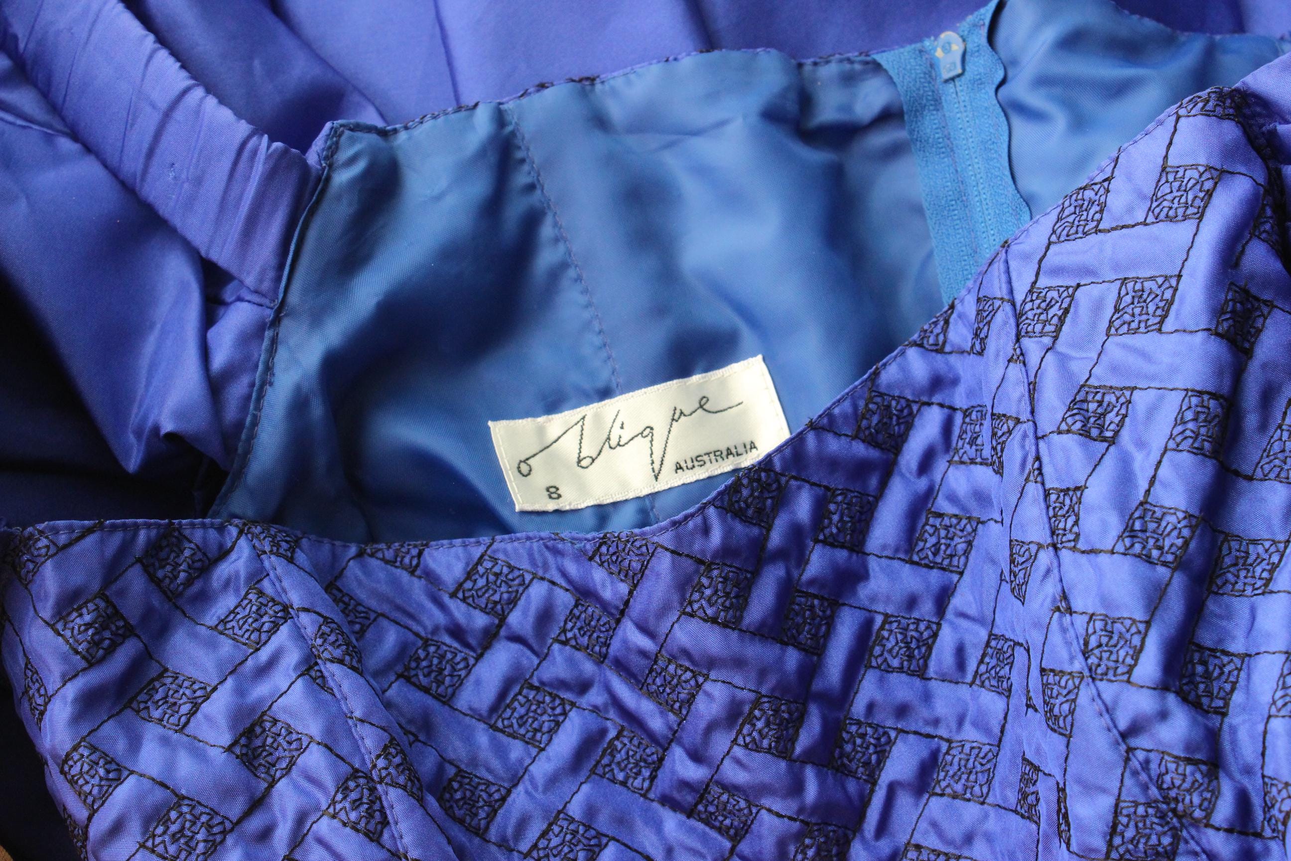 Fab 80s Cobalt Taffeta Puff Party Dress