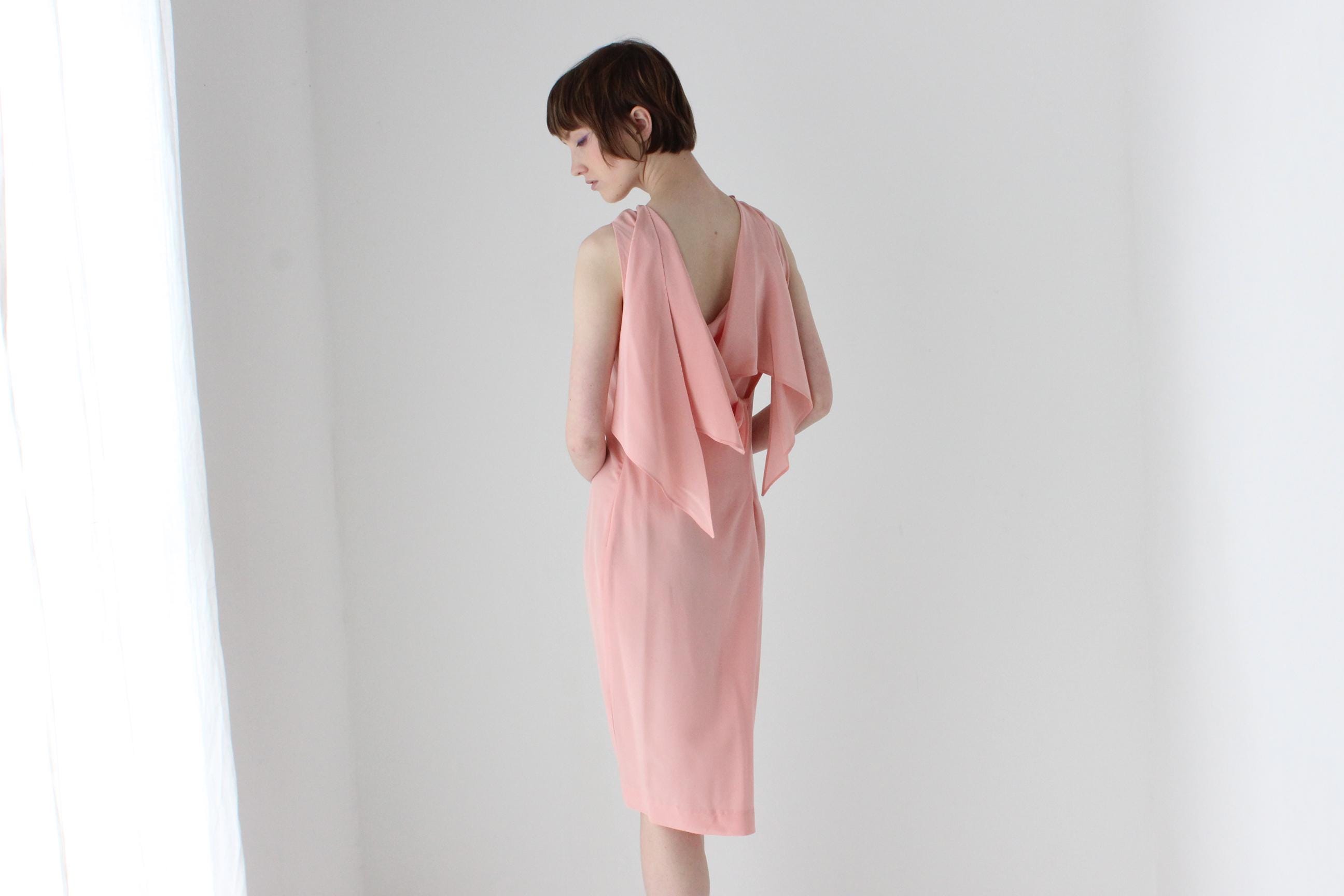 2000s Jil Sander Pastel Silk Shift w/ Draped Back