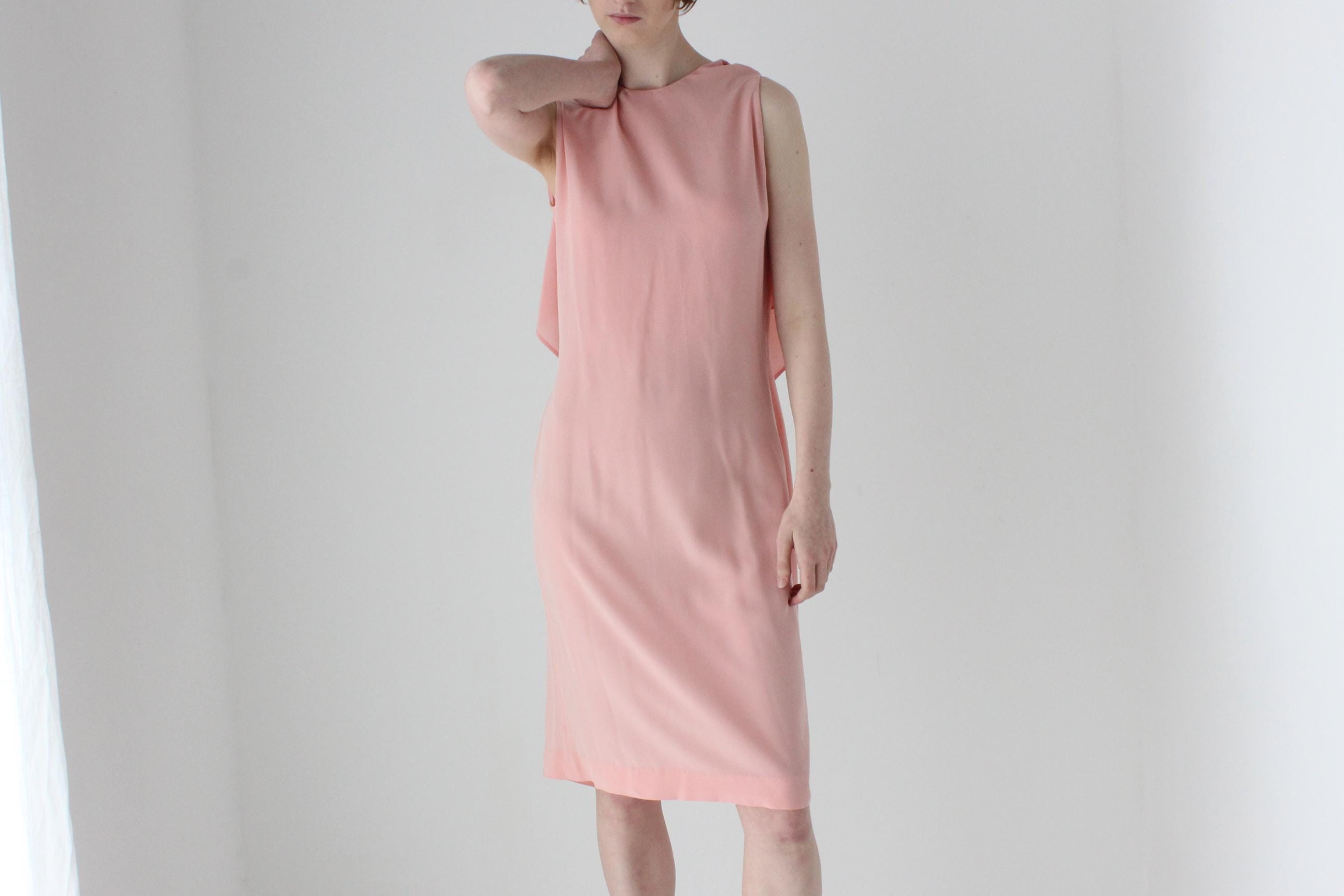 2000s Jil Sander Pastel Silk Shift w/ Draped Back