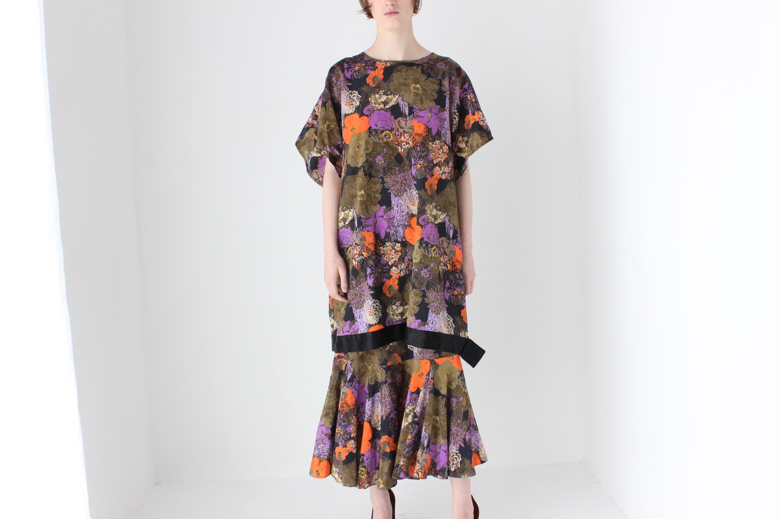 Fabulous 80s TWO PIECE Floral Skirt & Top Set