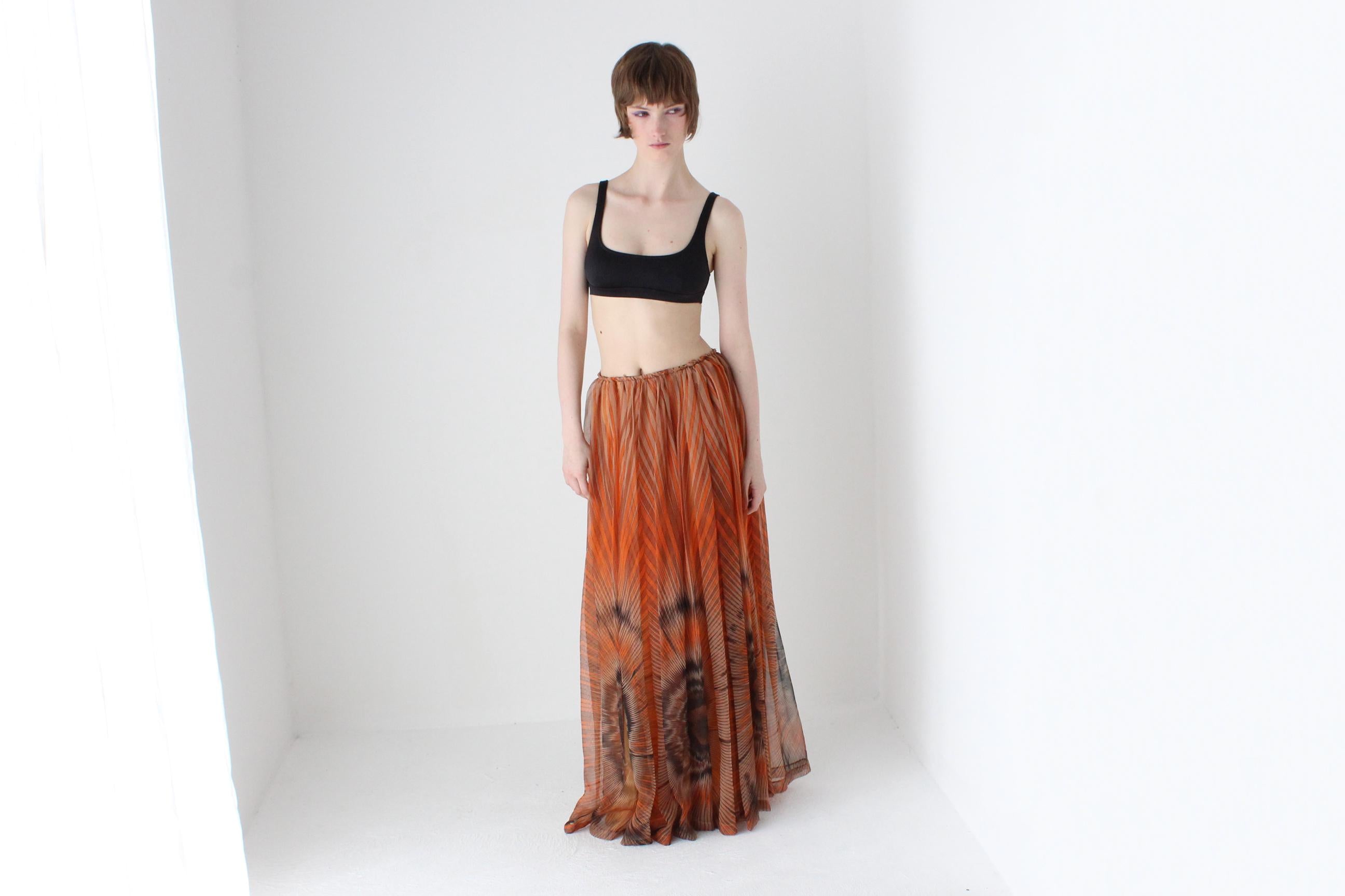 Dreamy 1970s Psychedelic Floaty Sweeping Maxi Skirt